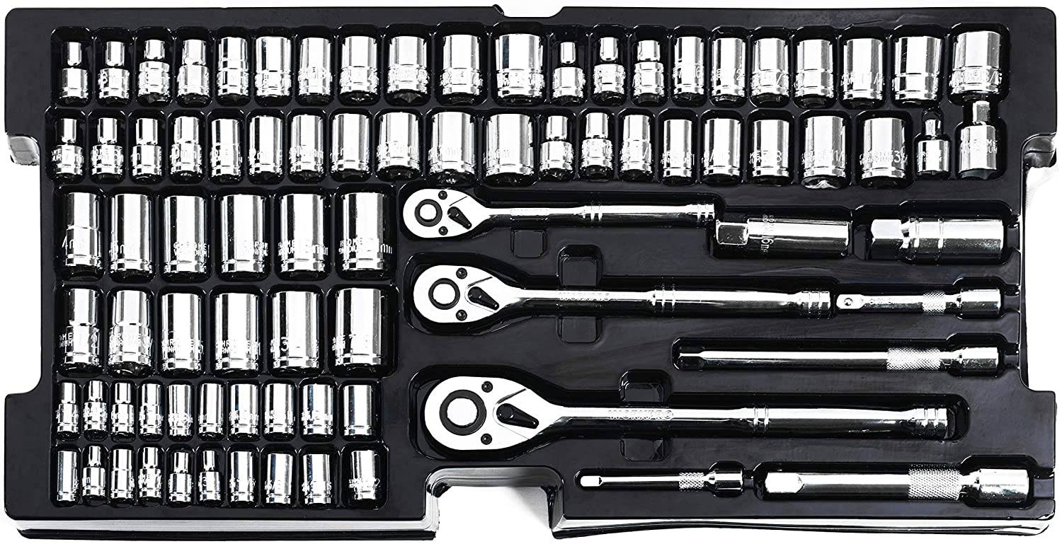 WORKPRO 408 Pcs Mechanics Tool Set with 3-Drawer Heavy Duty Metal Box - Image 3