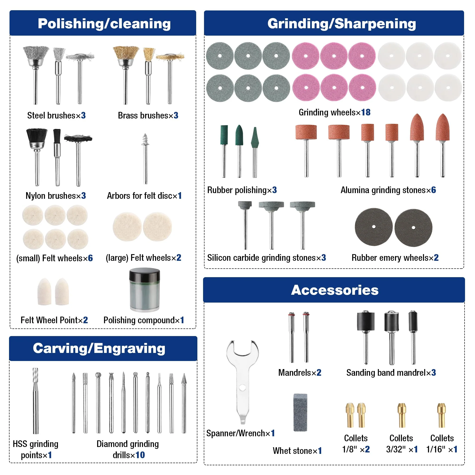 WORKPRO 476PCS Rotary Tool Accessories Kit - Image 3