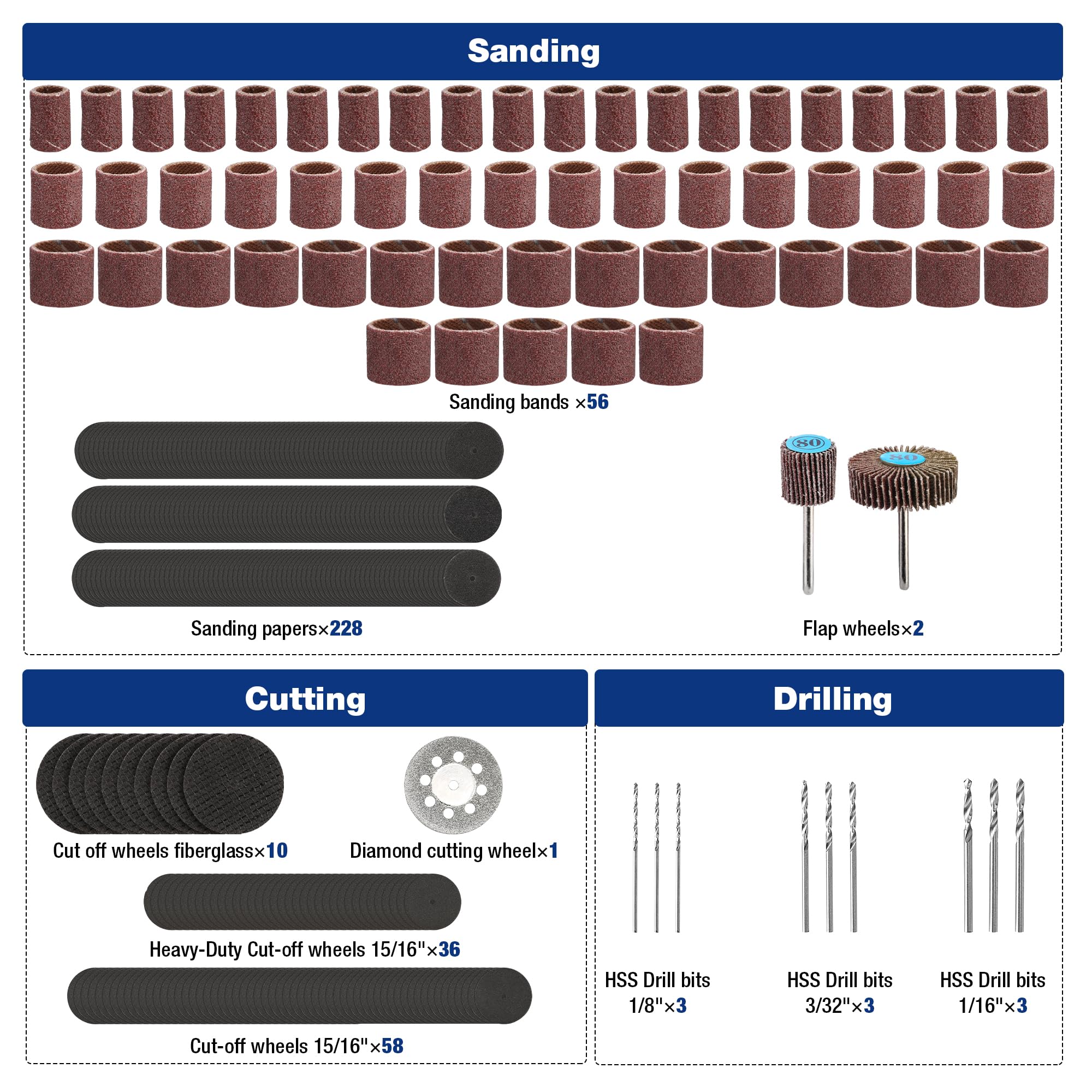 WORKPRO 476PCS Rotary Tool Accessories Kit - Image 4
