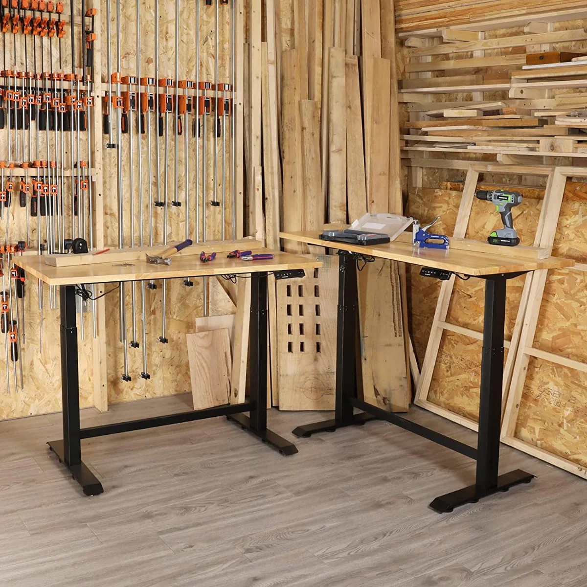 WORKPRO 48" Electric Standing Height Adjustable Workbench with 48"x24" Wooden Top and Dual Motor - Image 8