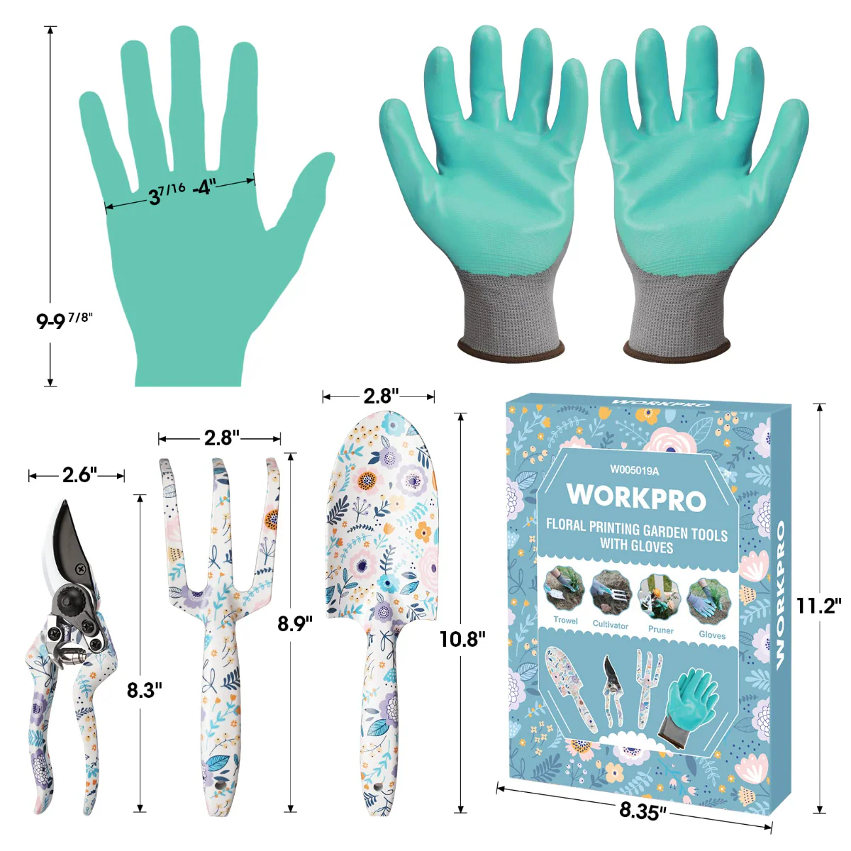 WORKPRO 4PCS Aluminum Garden Tool Set - Image 7