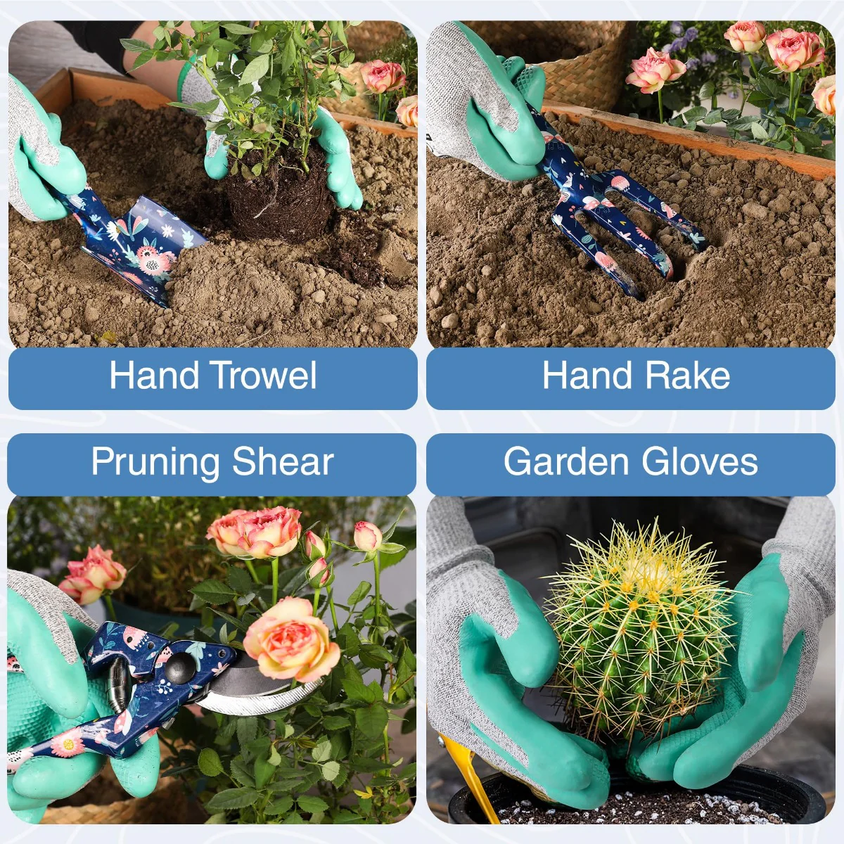 WORKPRO 4PCS Heavy Duty Aluminum Hand Garden Tool Set - Image 3