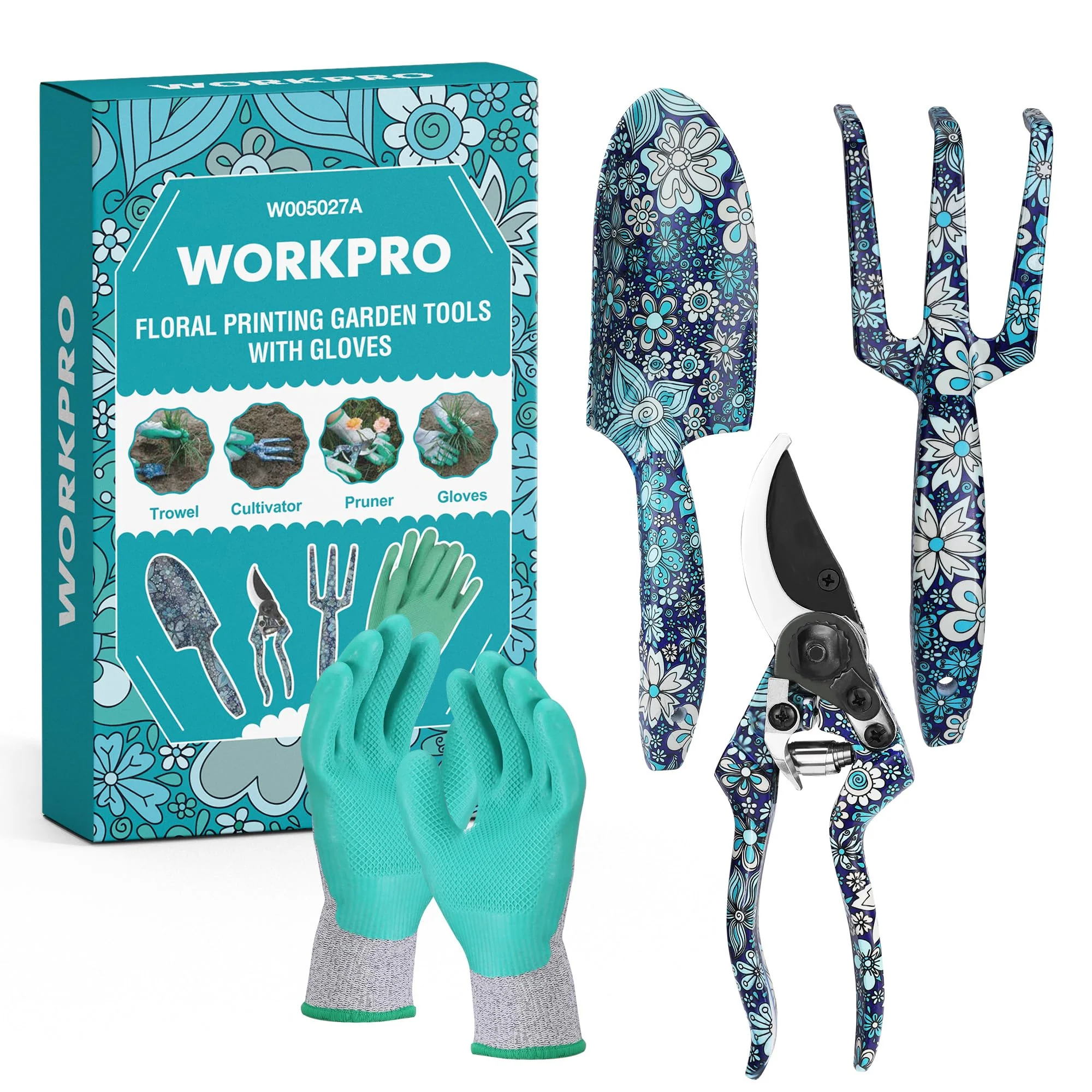 WORKPRO 4PCS Heavy Duty Aluminum Hand Garden Tool Set - Image 8