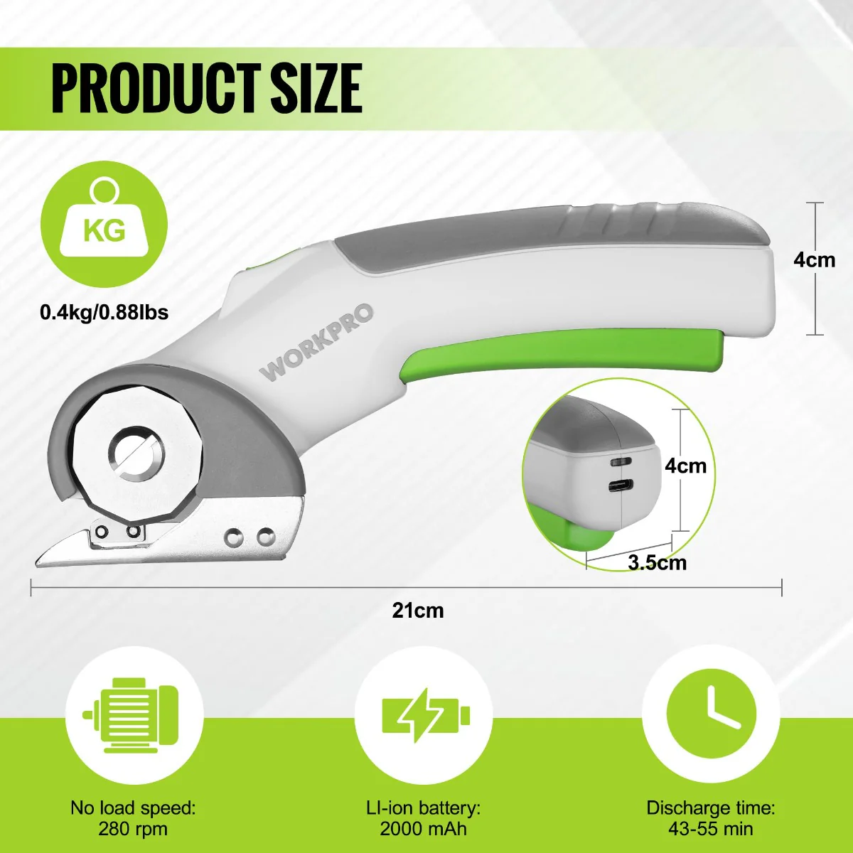 WORKPRO 4V Cordless Rechargeable Electric Scissors - Image 3