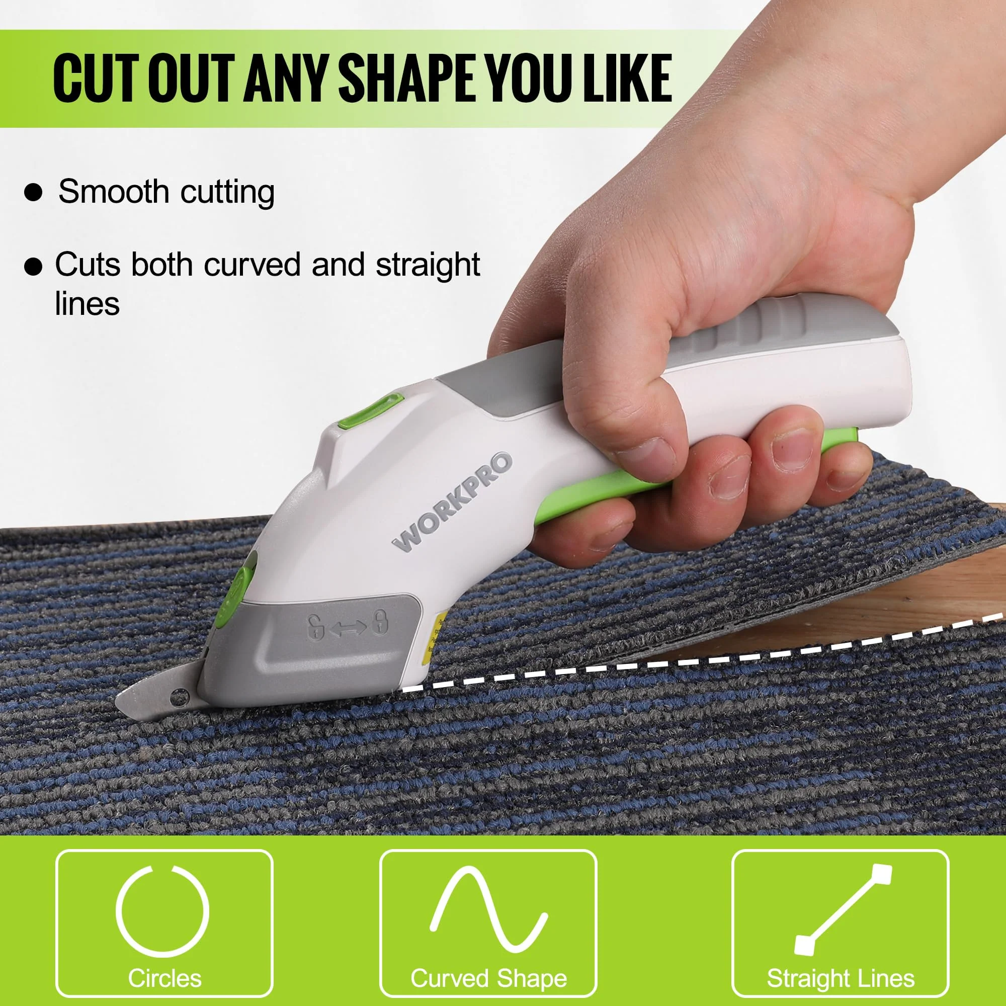 WORKPRO 4V Rechargeable Cordless Electric Scissors with 2 Blades - Image 4