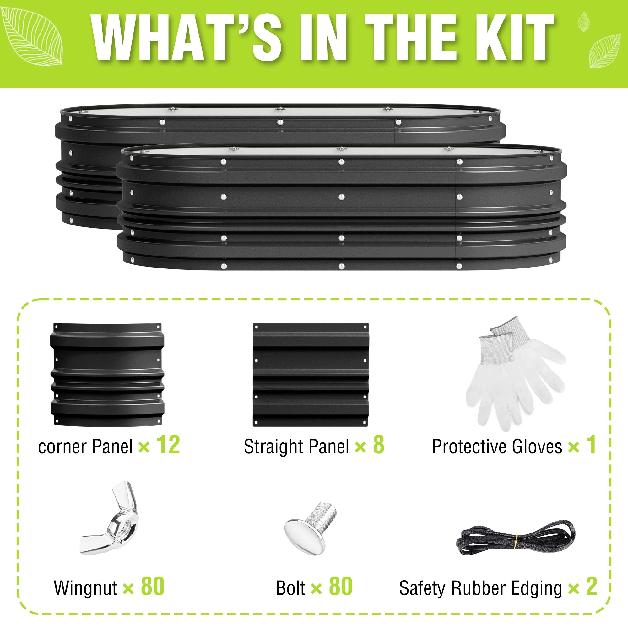 WORKPRO 4x2x1ft Galvanized Raised Garden Bed Set, Rust & Corrosion Protection, Easy Assembly, Safe Edge, Ideal for Vegetables & Flowers, Black, 2 Pcs - Image 11