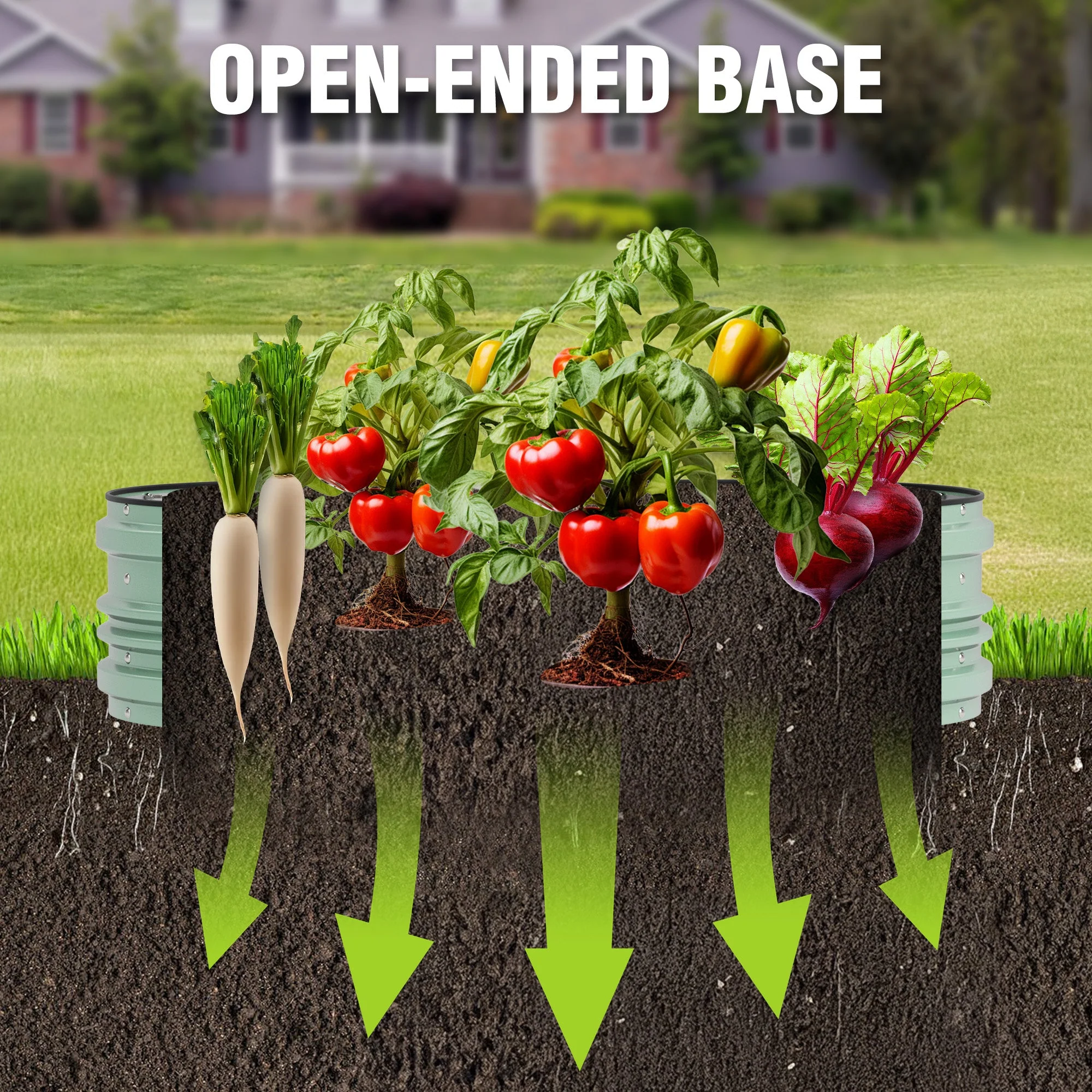 WORKPRO 4x2x1ft Galvanized Raised Garden Bed Set, Rust & Corrosion Protection, Easy Assembly, Safe Edge, Ideal for Vegetables & Flowers, Green, 2 Pcs - Image 4