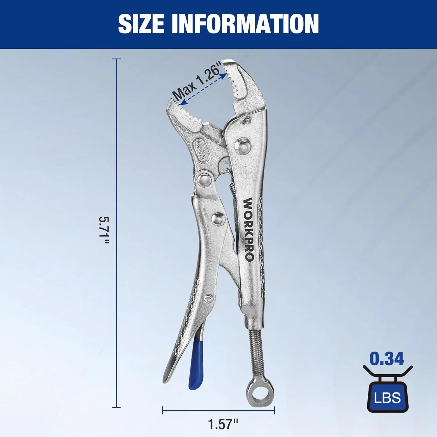 WORKPRO 5" Curved Jaw Locking Pliers with Screw Extractor, CR-MO Steel Construction with Perforated Screw, Multipurpose Clamping Tool for Automotive, Welding, and Home DIY - Image 6