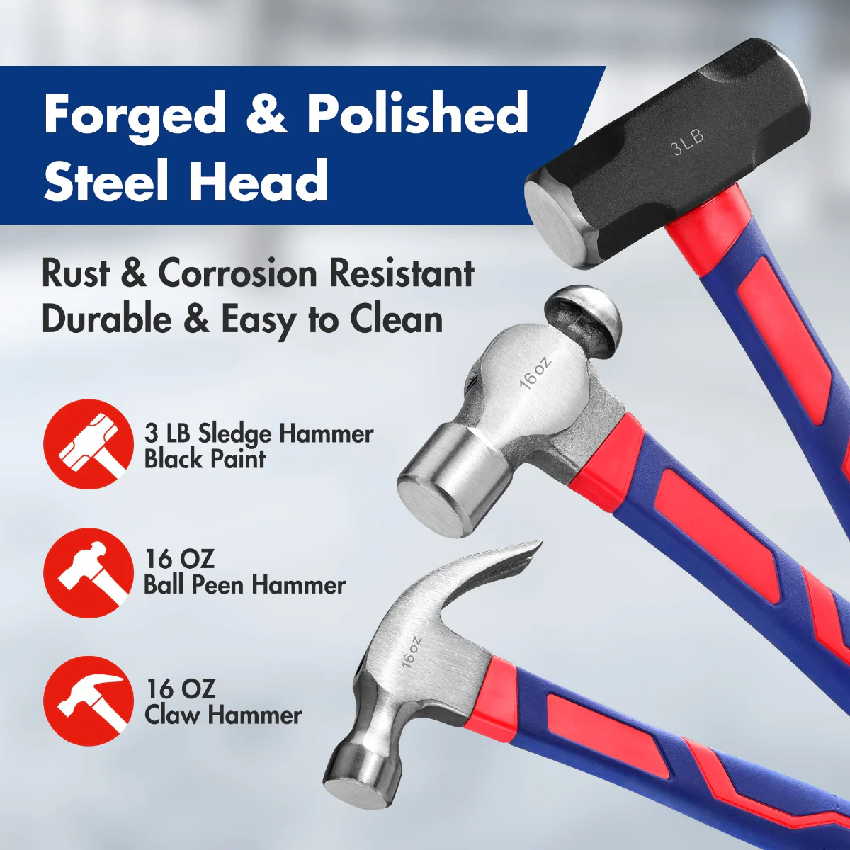 WORKPRO 5 Pcs Hammer Set - Image 5