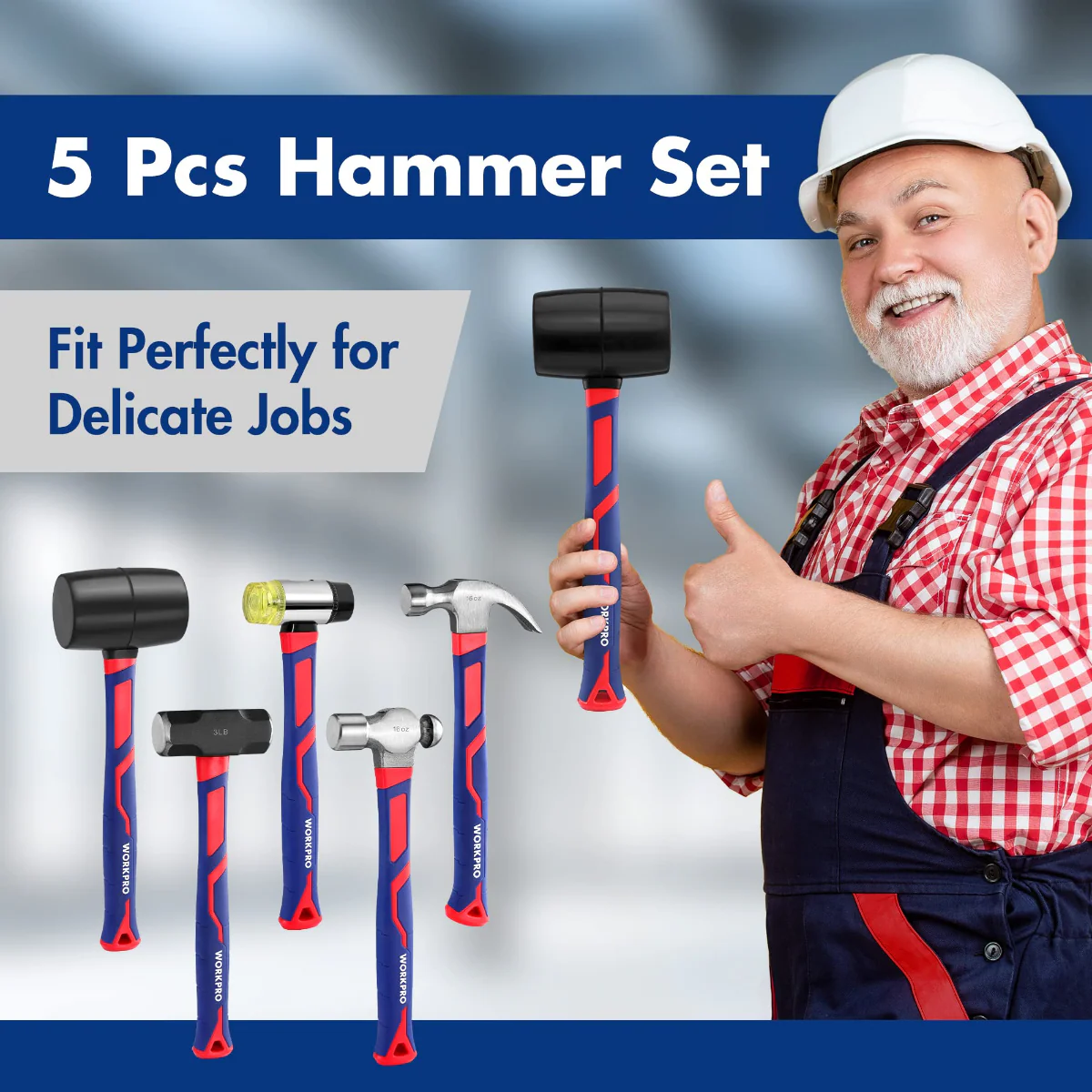 WORKPRO 5 Pcs Hammer Set - Image 6