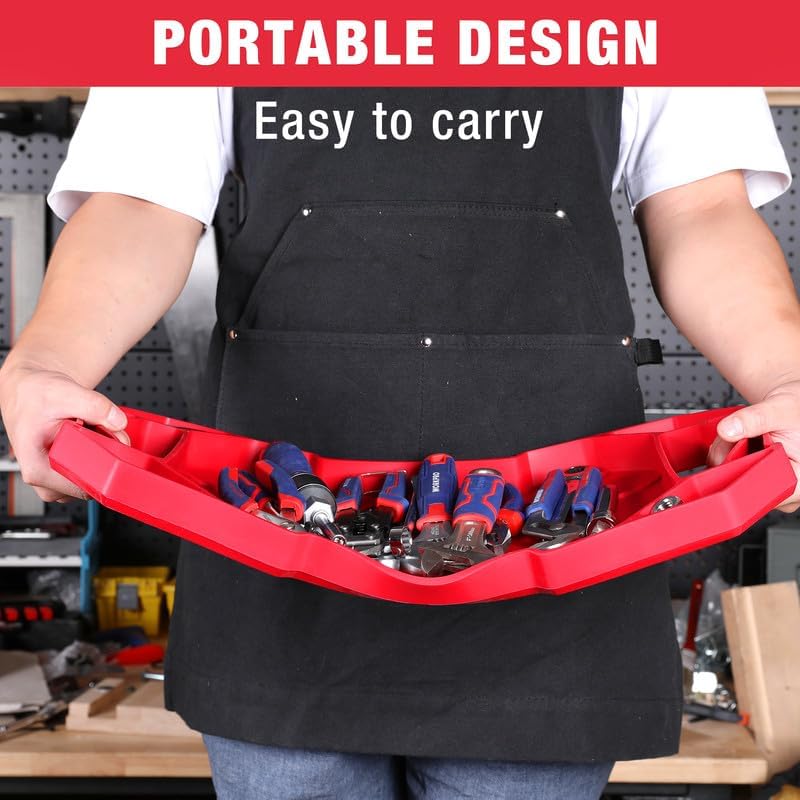 WORKPRO 5-Piece Non-Slip Tool Tray Set, 3-Piece Silicone Flexible Tools Organizers and 2-Piece Magnetic Parts Tool Tray, Tool Mat, Tool Holder, Tool Storage (Only Parts Tray Magnetic) - Image 6