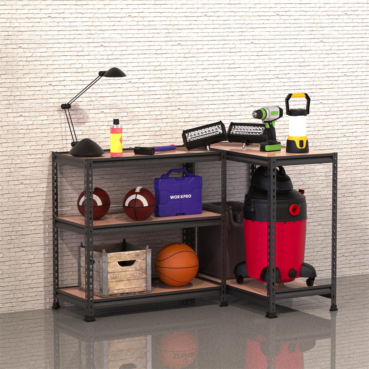 WORKPRO 5-Tier Adjustable Metal Rack Storage Heavy Duty Shelving Unit, 36”W x 18”D x 72”H, 4000 lbs Load Capacity - Image 3