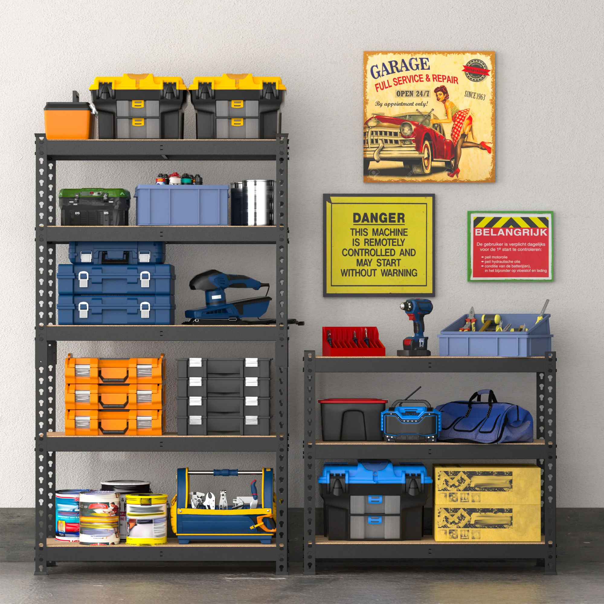 WORKPRO 5-Tier Adjustable Steel Shelving, 27-2/5”W x 11-7/10”D x 60”H, Heavy Duty Shelf with MDF Board, 1650 lbs Load Capacity (Total) - Image 8