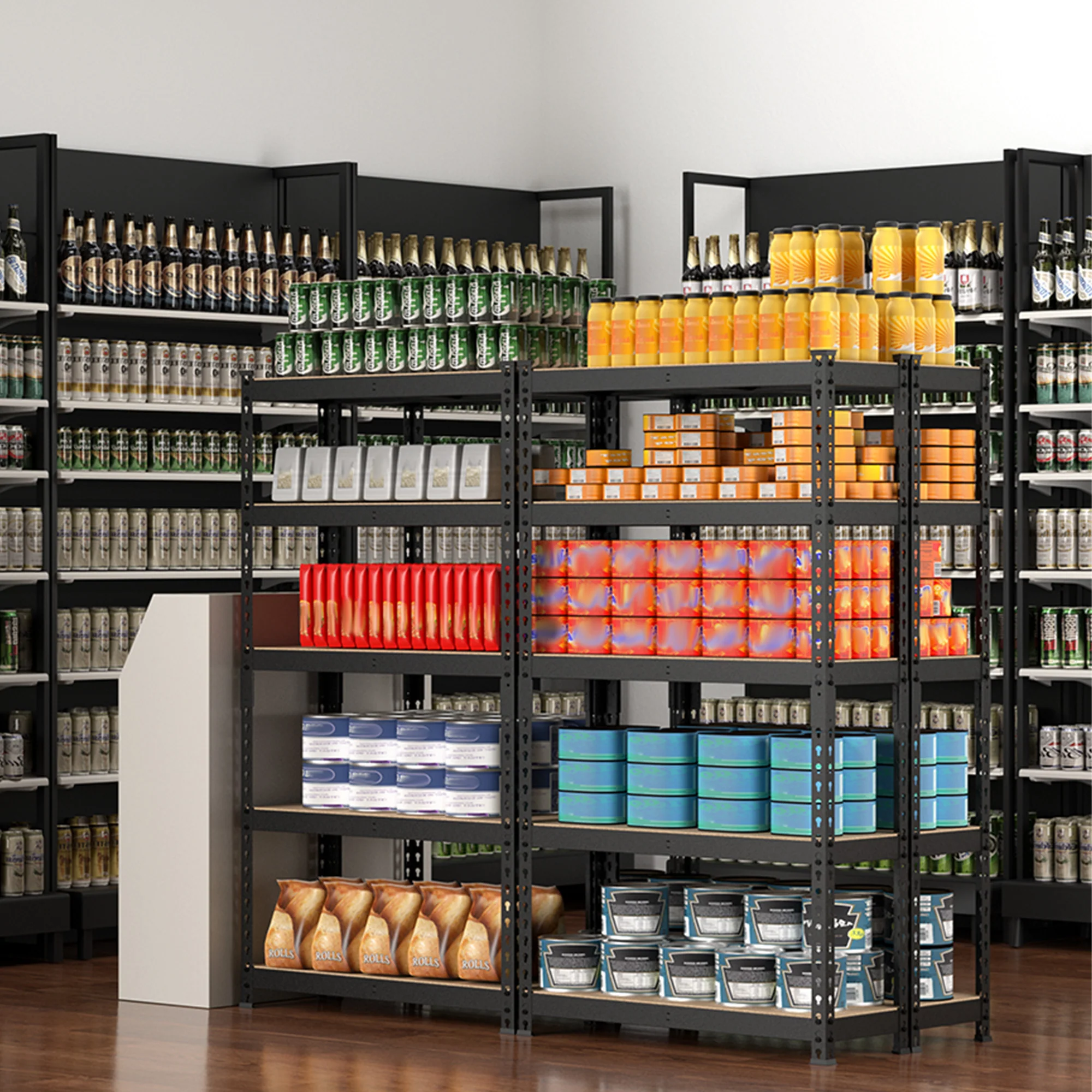 WORKPRO 5-Tier Adjustable Steel Shelving, 27-2/5”W x 11-7/10”D x 60”H, Heavy Duty Shelf with MDF Board, 1650 lbs Load Capacity (Total) - Image 9