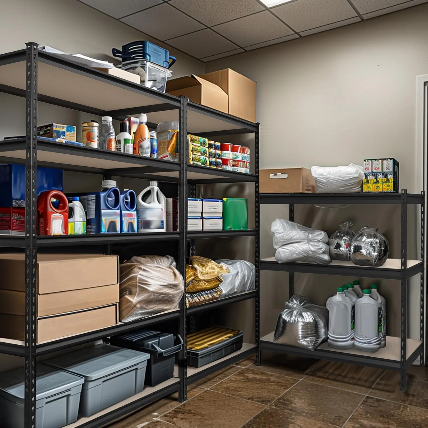 WORKPRO 5-Tier Shelving with Particle Board, 72" Hx36 Wx18 D, 4000LBS Load - Image 2