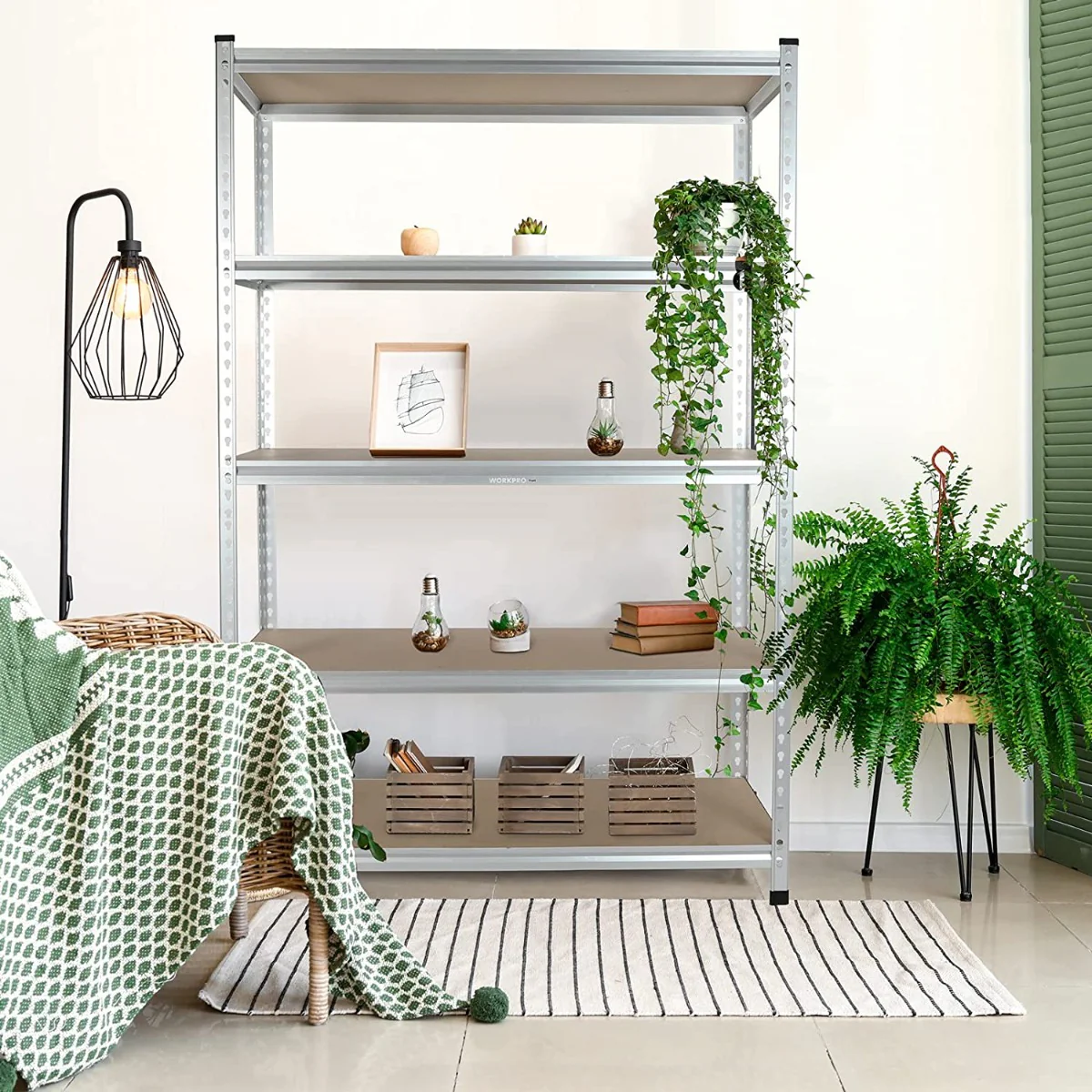 WORKPRO 5-Tier Storage Shelving Unit, 48”W x 24”D x 72”H, Adjustable Storage Rack Heavy Duty Aluminum Alloy Shelf - Image 6