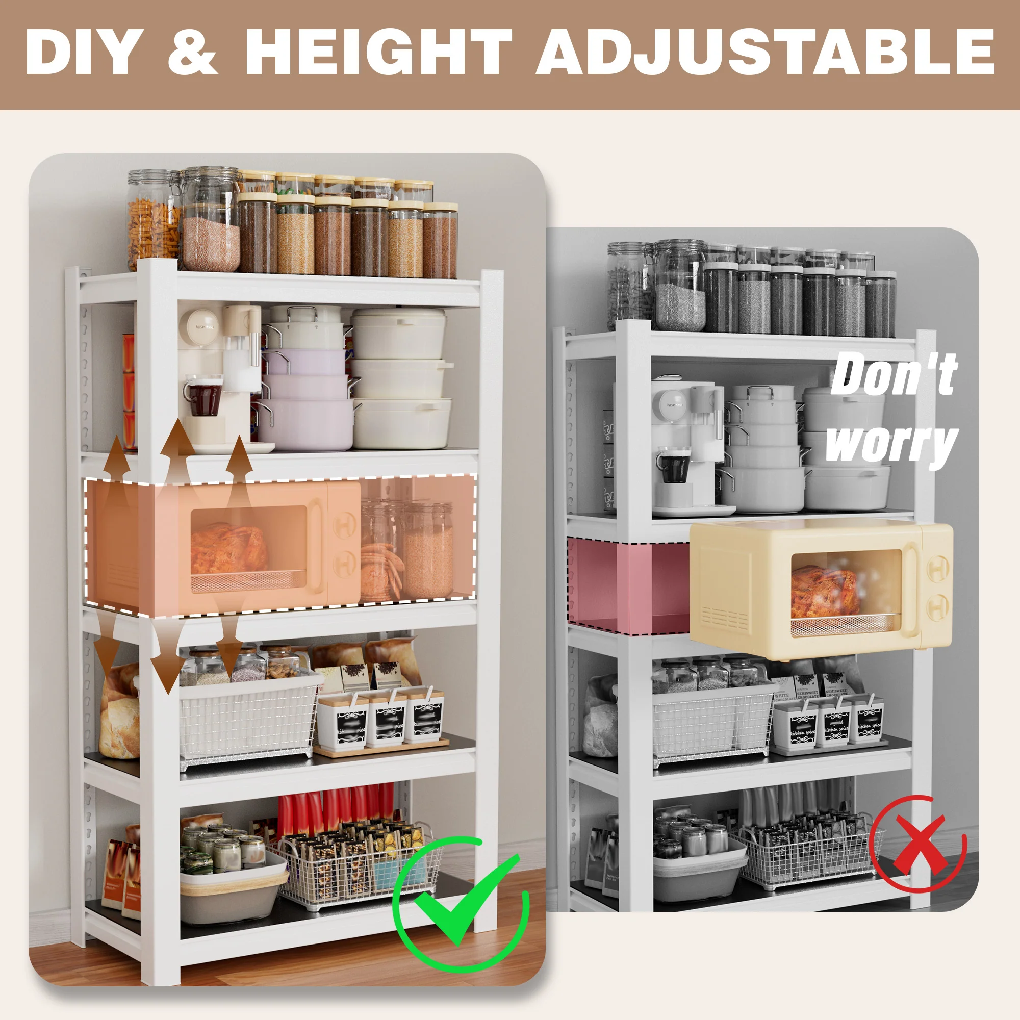 WORKPRO 5-Tier White Adjustable Boltless Garage Storage Shelving Unit, 24-1/10" ,3000lbs load Capacity - Image 4