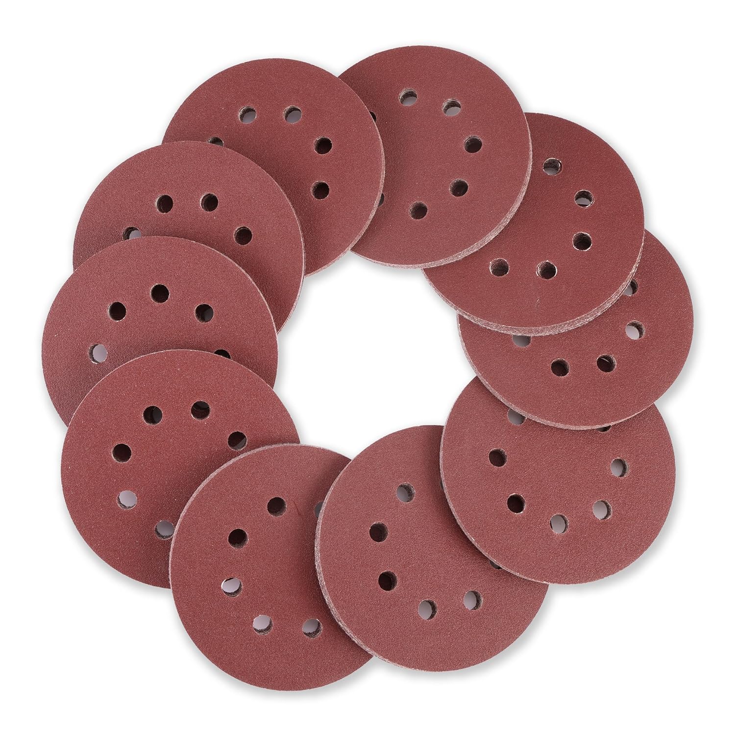 WORKPRO 50-Piece 120 Grit Sanding Discs - 5-Inch 8-Hole Hook and Loop Sandpaper for Random Orbital Sander (Not for Oscillating Tools or Mouse Sander) - Image 2