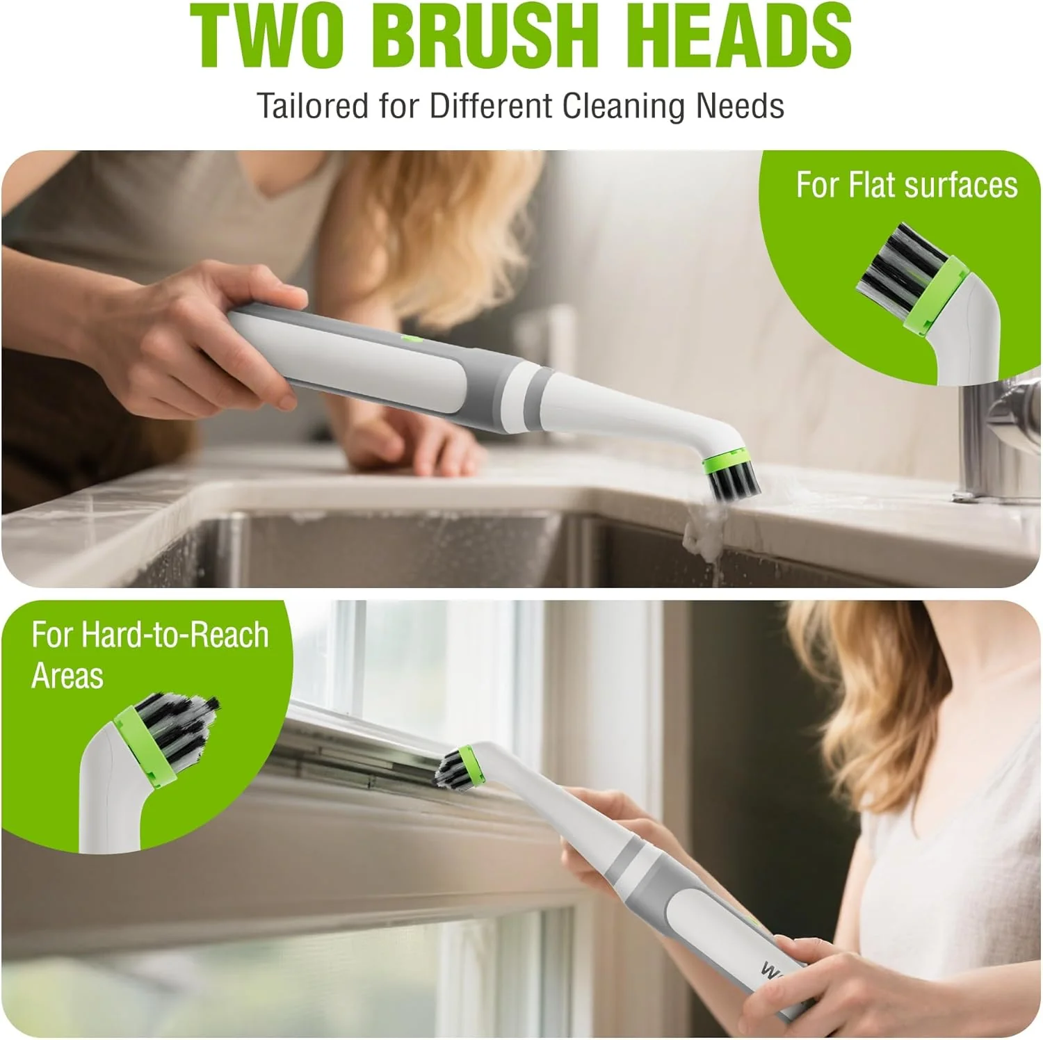 WORKPRO 5500RPM Cordless IPX6 Waterproof Electric Scrubber for Cleaning Grout, Tiles, Grime, and Crevices - Image 3
