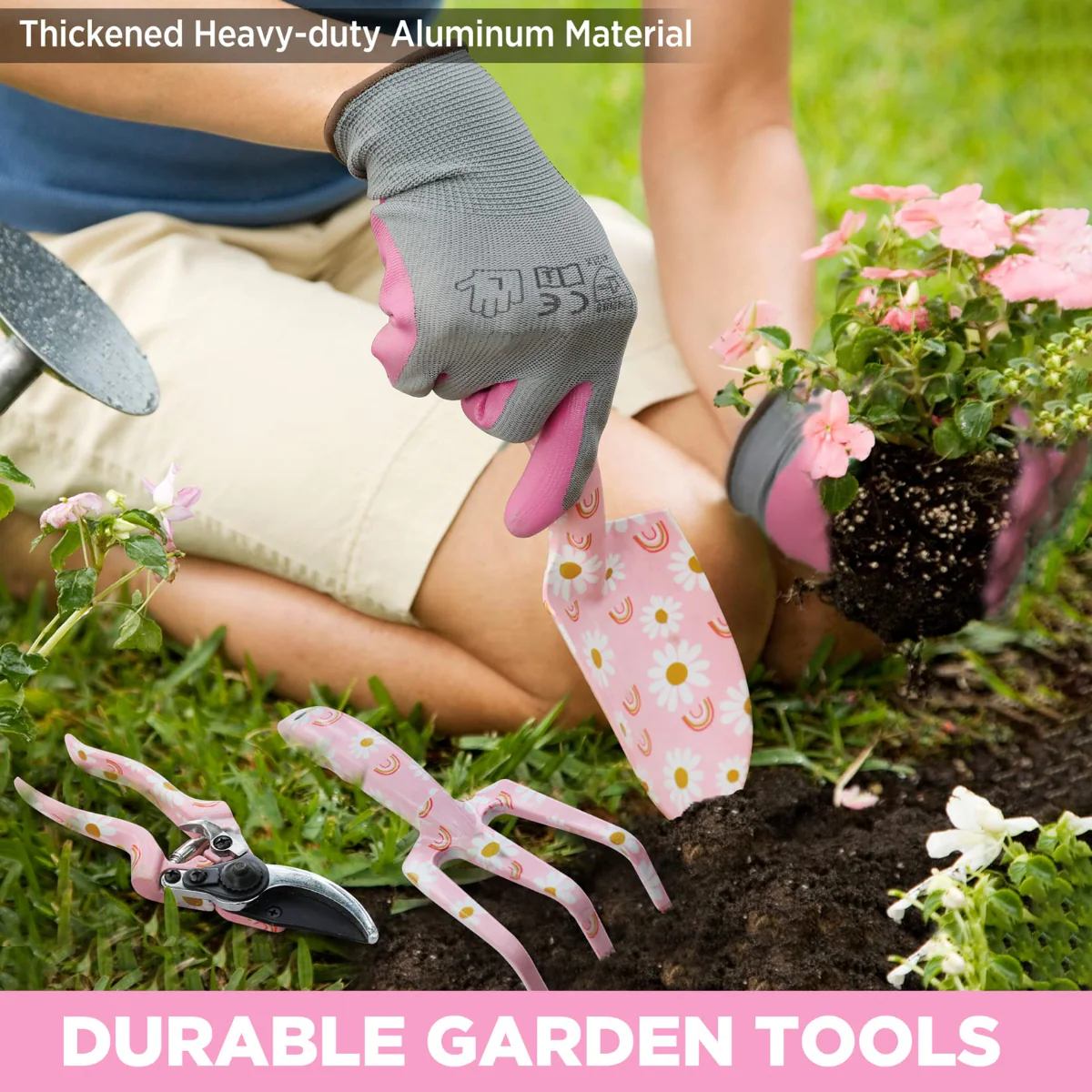 WORKPRO 5PCS Aluminum Heavy Duty Gardening Tool Set - Image 13