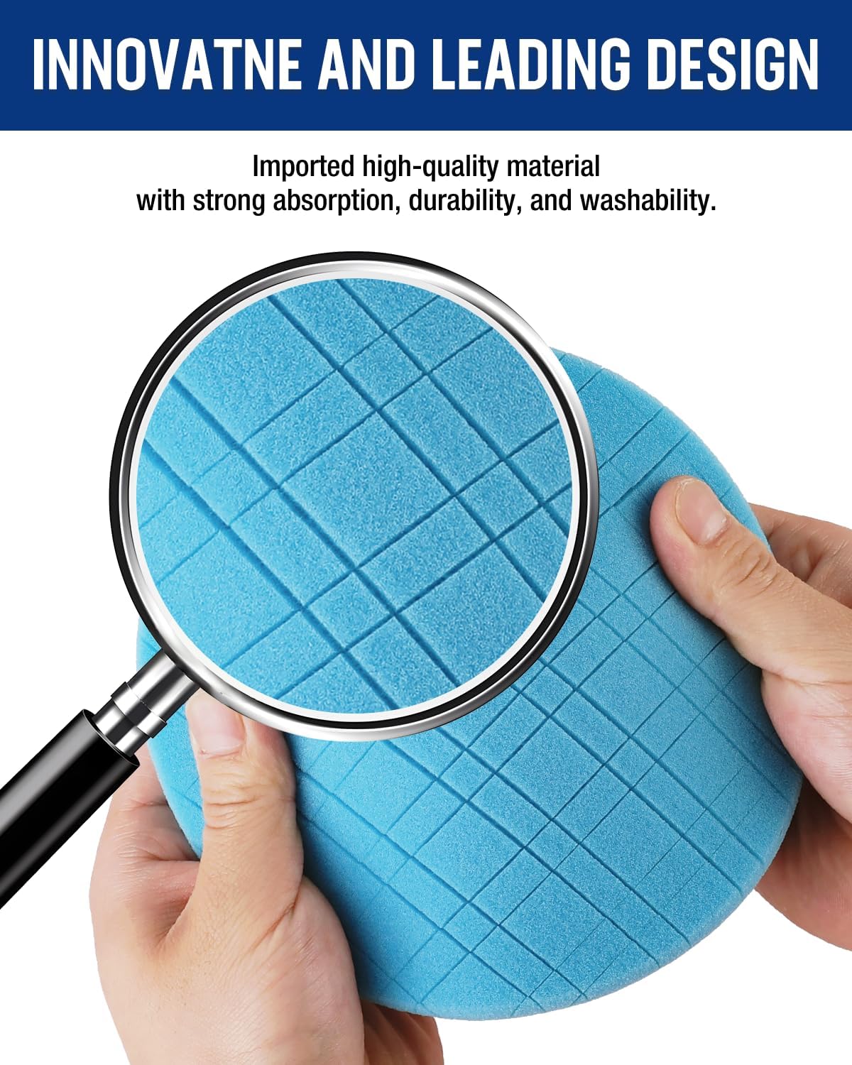 WORKPRO 6.5 Inch Buffing Sponge Pads, 5Pcs 6.5 Inch Face for 6.5 Inch Backing Plate, Cutting Polishing Pad Kit for Car Buffer Polisher Compounding, Polishing and Waxing - Image 4
