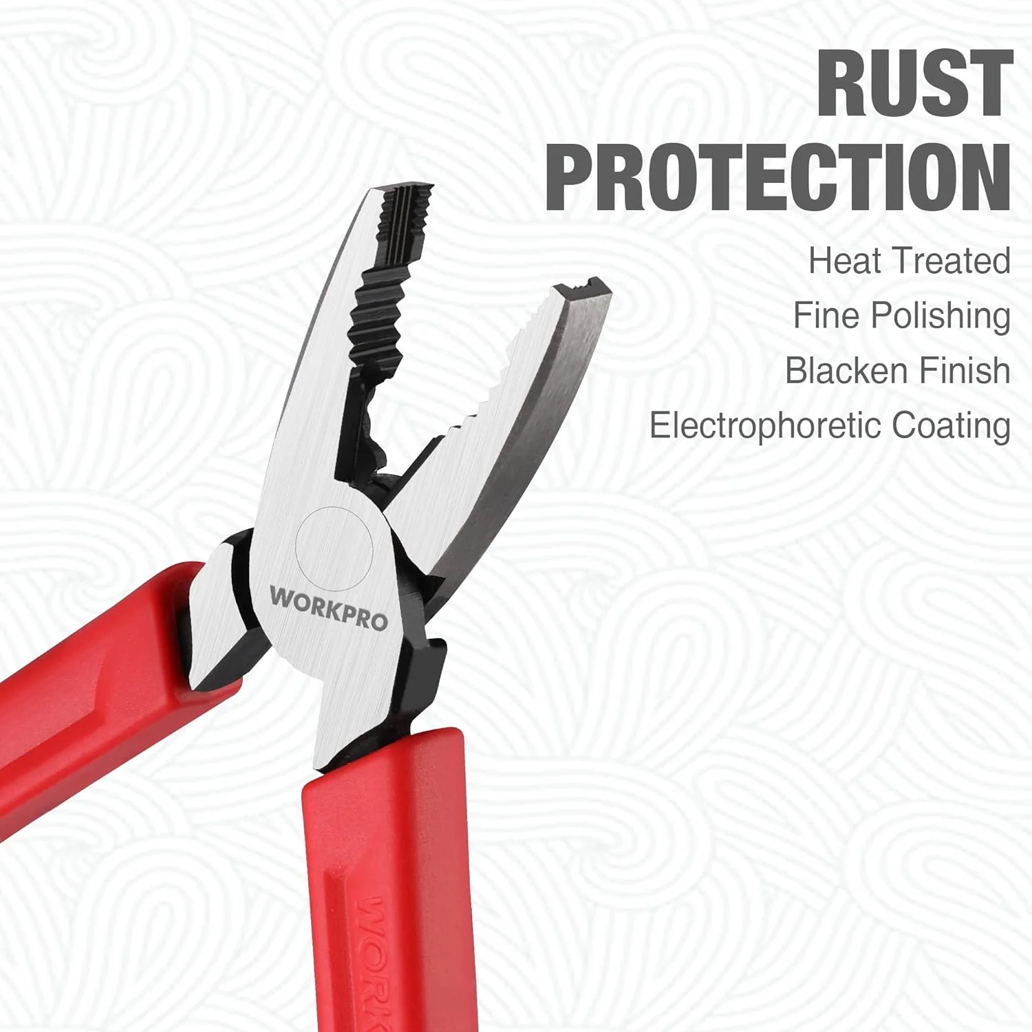 WORKPRO 6.5" Linesman S Screw Extractor Pliers(Combination Pliers) with Unique Non-slip Jaws, Stripped Screw Remover Tool, Lineman Plier for Quickly Removal of Damaged or Rusted Fasteners - Image 3