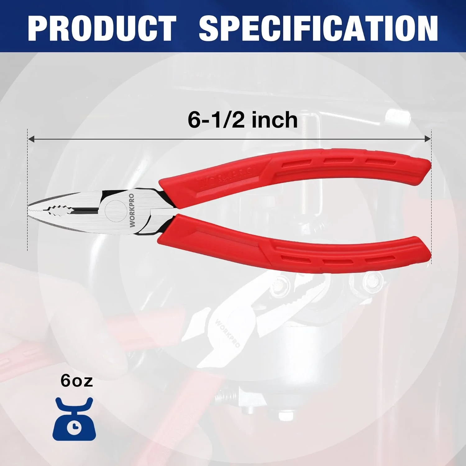 WORKPRO 6.5" Linesman S Screw Extractor Pliers(Combination Pliers) with Unique Non-slip Jaws, Stripped Screw Remover Tool, Lineman Plier for Quickly Removal of Damaged or Rusted Fasteners - Image 8