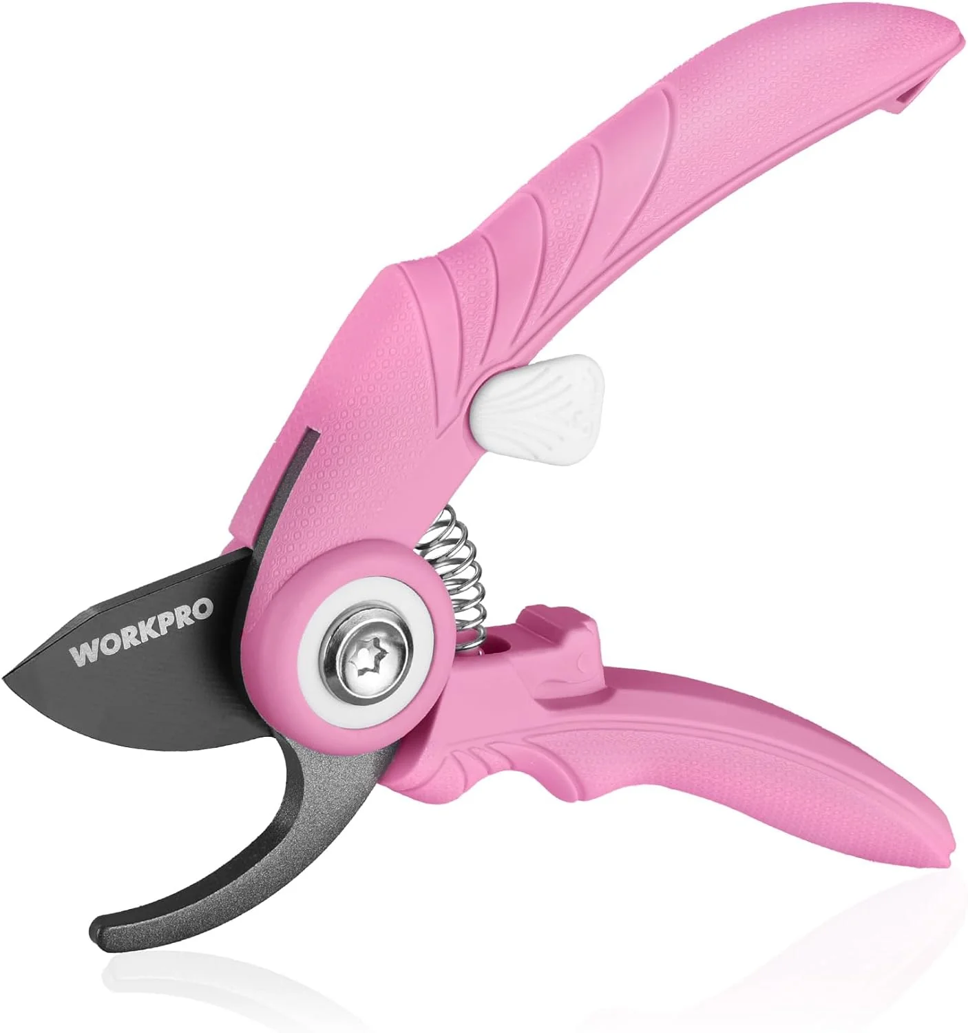 WORKPRO 6.9" Bypass Pruning Shears, Garden Shears with Sharp SK5 Steel Blade, Handheld Garden Floral Clippers Gardening Scissors for Rose, Plants, Flowers, Gardening Gifts for Women & Men-Pink Ribbon