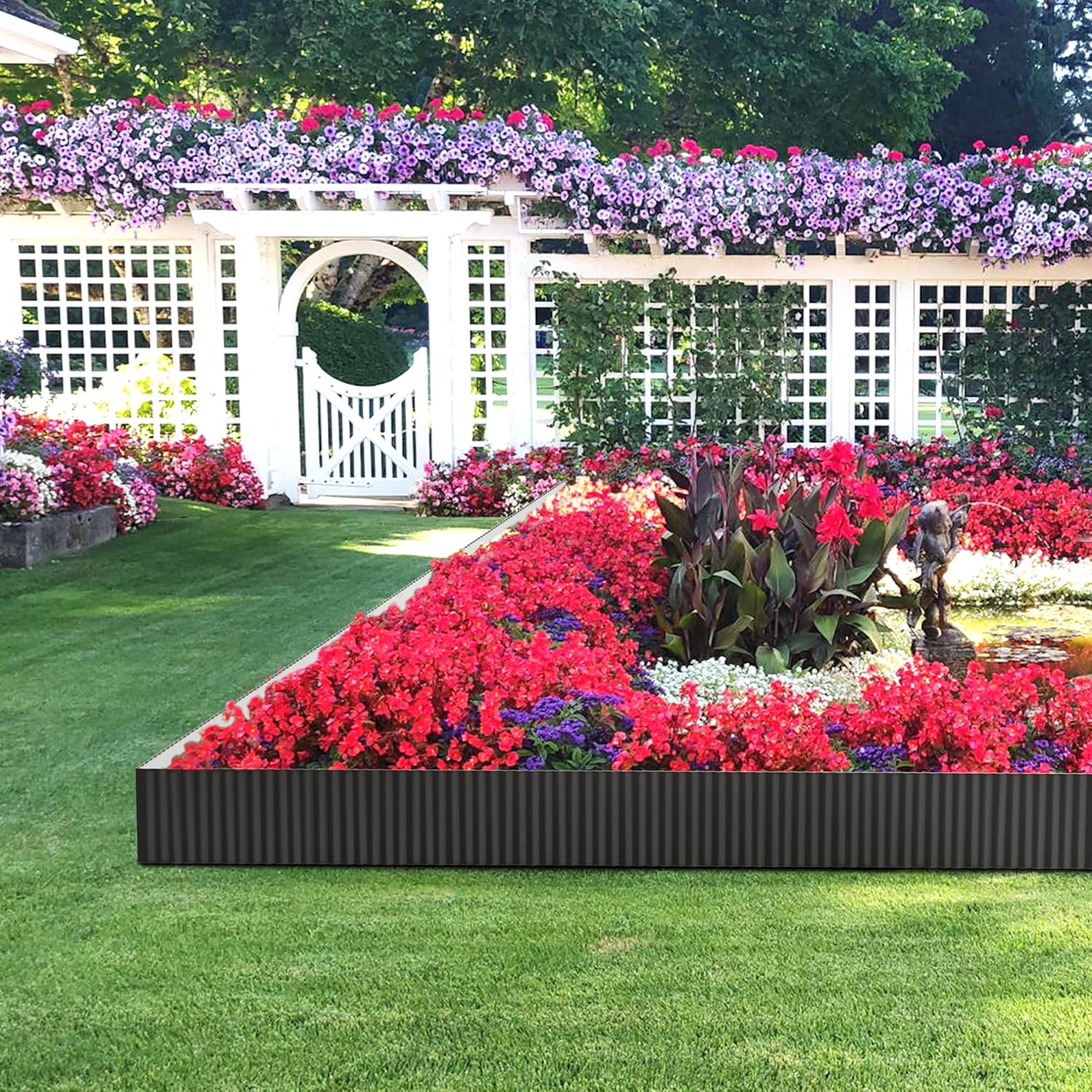 WORKPRO 6 inch × 40 feet Corrugated Metal Garden Edging, Black Landscape Edging Border, Flexible & Rust-Resistant, Easy to Install for DIY Lawn, Flower Bed, Gardens Fence - Image 6