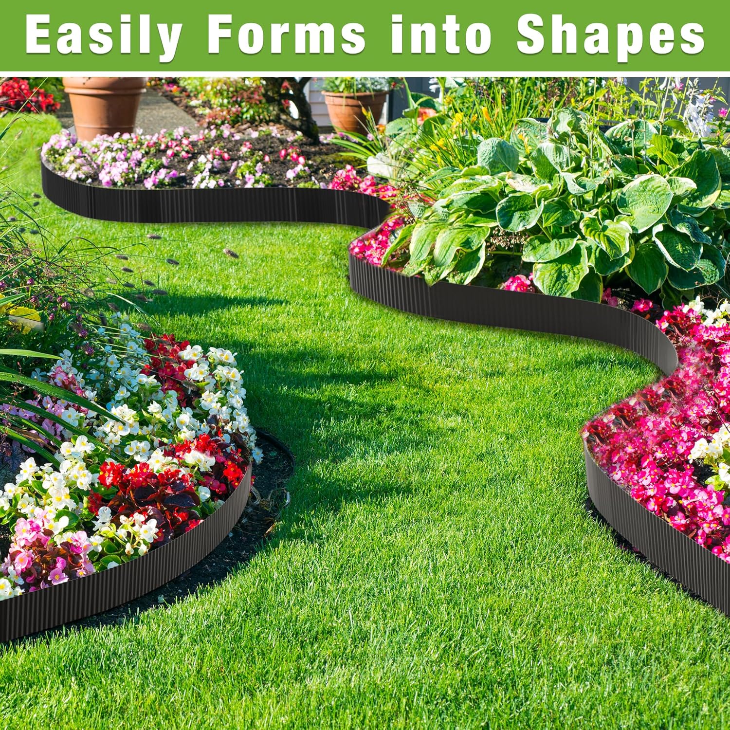 WORKPRO 6 inch × 40 feet Corrugated Metal Garden Edging, Black Landscape Edging Border, Flexible & Rust-Resistant, Easy to Install for DIY Lawn, Flower Bed, Gardens Fence - Image 7