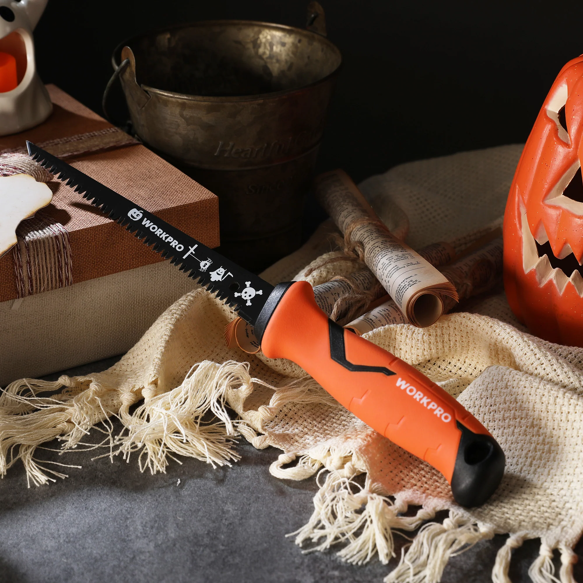 WORKPRO 6-inch Bi-metal Blade Pumpkin Drywall Saw & Pumpkin Carving Saw with TPR Handle, Professional Pumpkin Carving Tools for Adults with Gift Box - Image 9