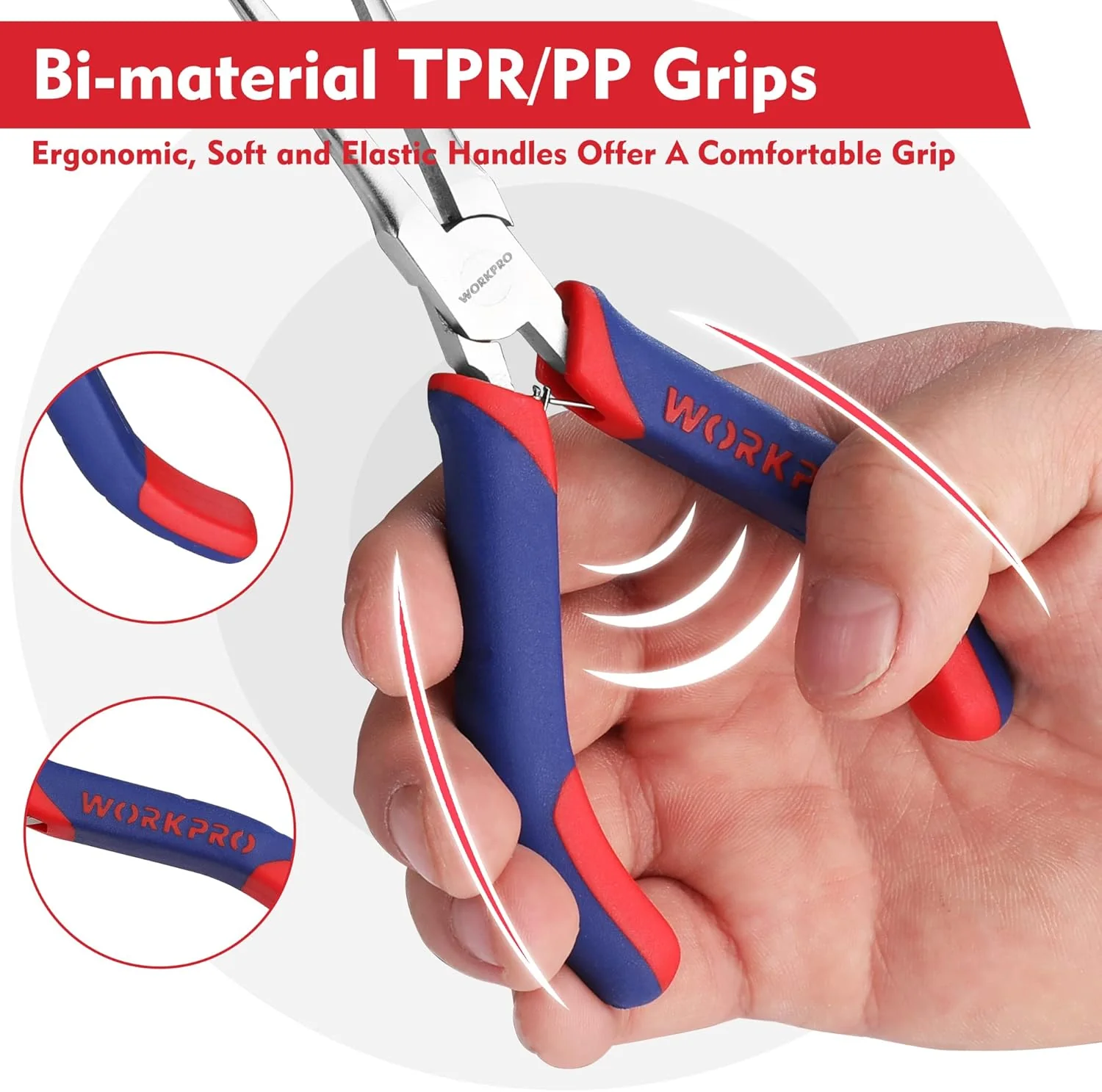 WORKPRO 6" Needle Nose Pliers (Smooth Jaw), Mini Long Nose Pliers with Comfort Grip Handles, Jewelry Pliers for Wire Wrapping, Crafts, Jewelry Making Supplies - Image 5