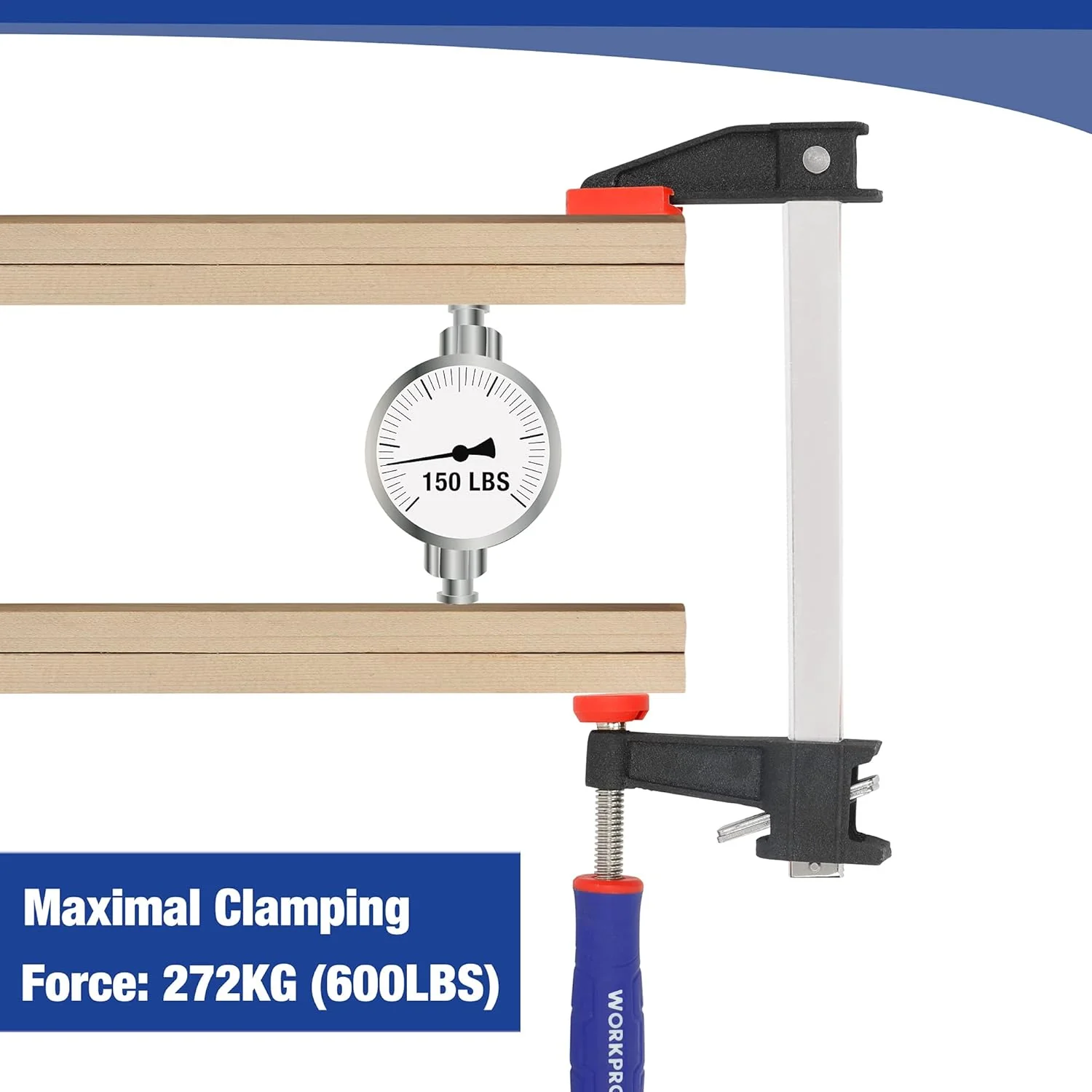WORKPRO 6-Inch Steel Bar Clamps Set, 2-pack Quick-Release Clutch Style Bar Clamps with 2-1/2" Throat, Micro-Adjustment Handle and 600 lbs Load Limit, Steel F Clamp for Woodworking, Metalworking, DIY - Image 5