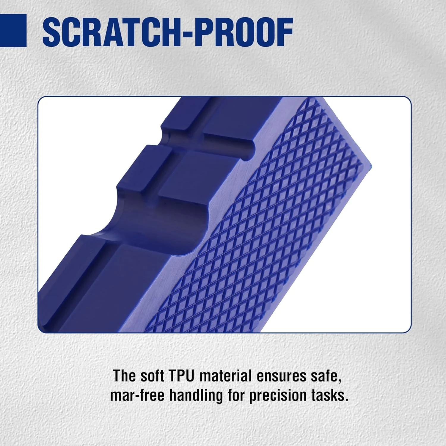 WORKPRO 6" Magnetic Vise Jaw Pads, TPU Soft Grips with Dual-Sided V-Groove & Flat Design, Ideal for Drill Press, Bench Clamp, Metalworking and Woodworking - Image 3