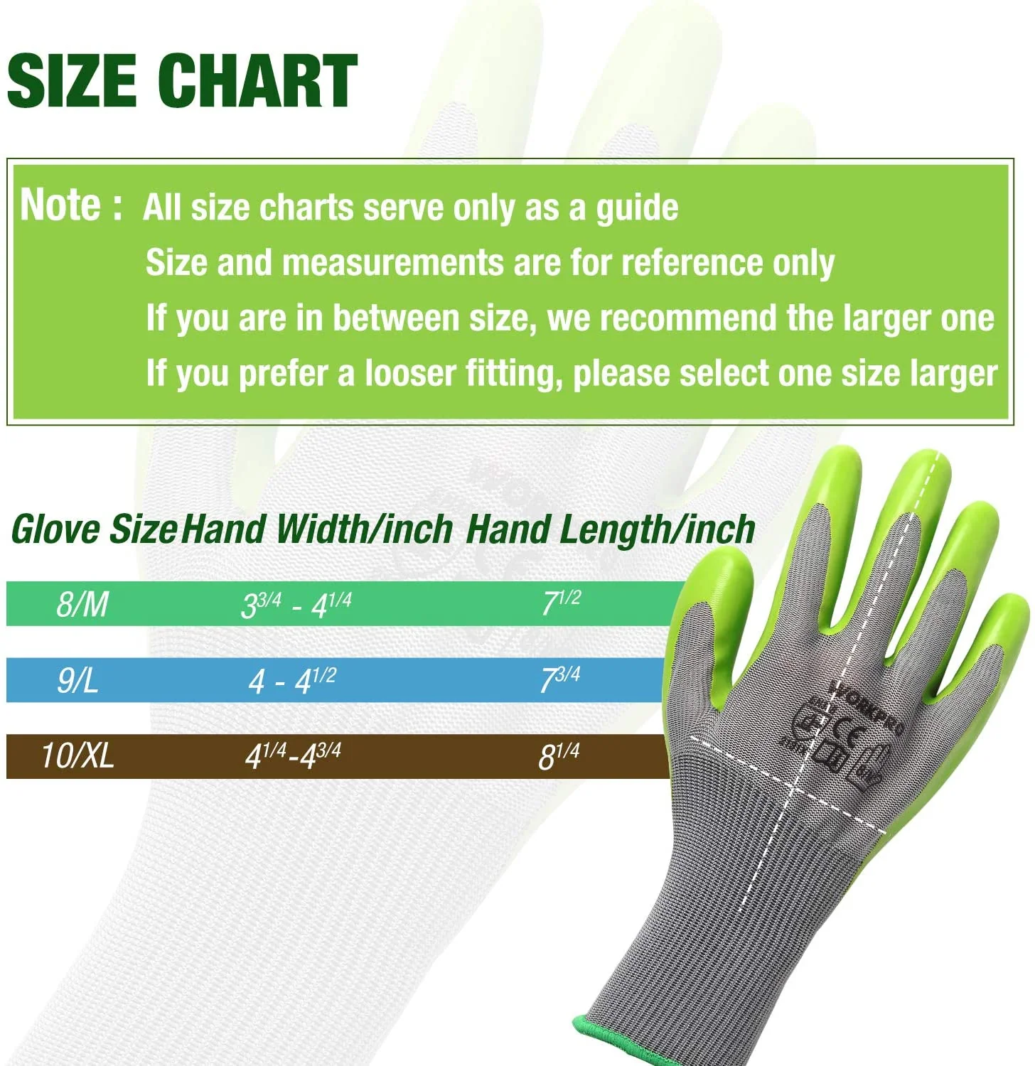 WORKPRO 6 Pairs Garden Work Gloves with Eco Latex Palm Coated - Image 3