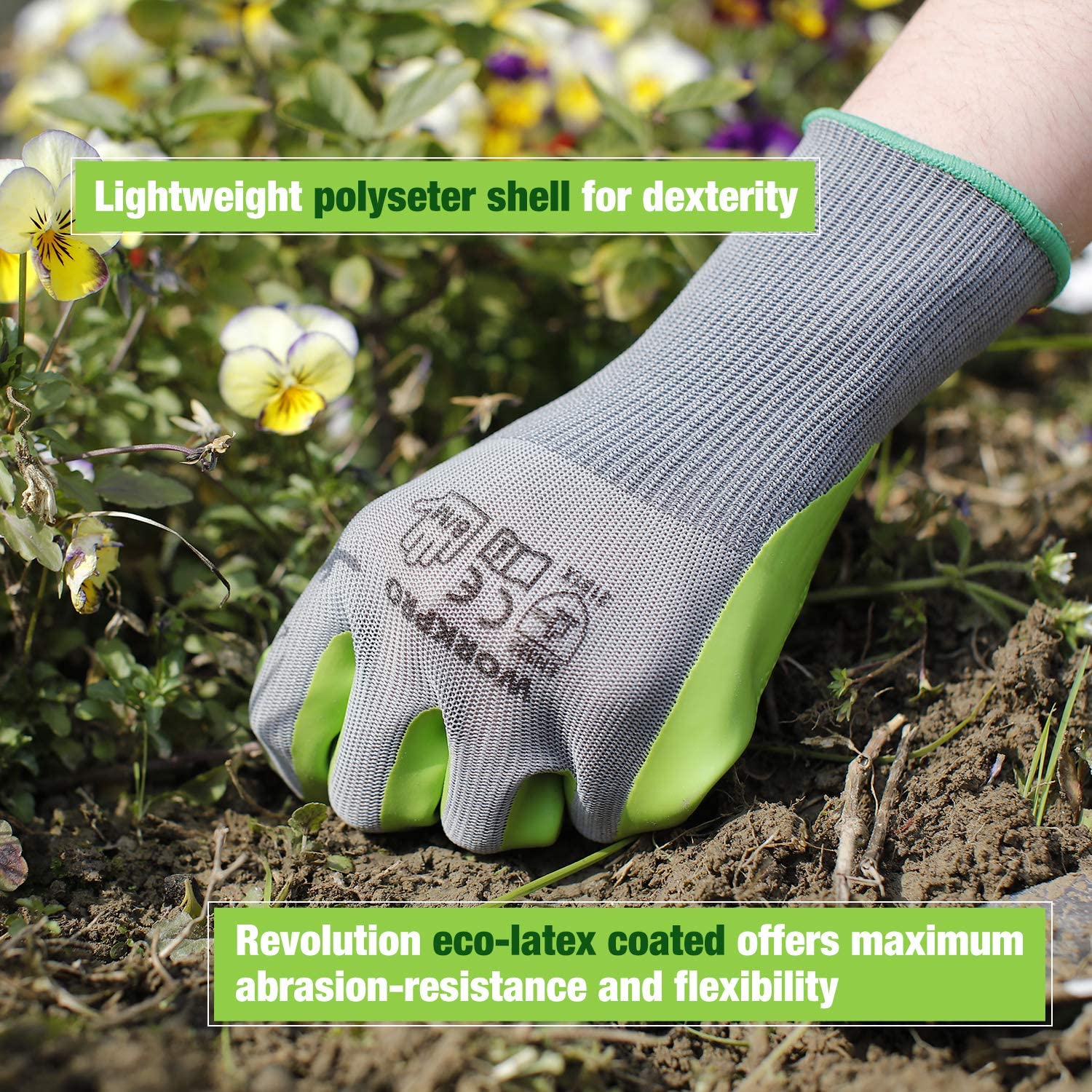 WORKPRO 6 Pairs Garden Work Gloves with Eco Latex Palm Coated - Image 6