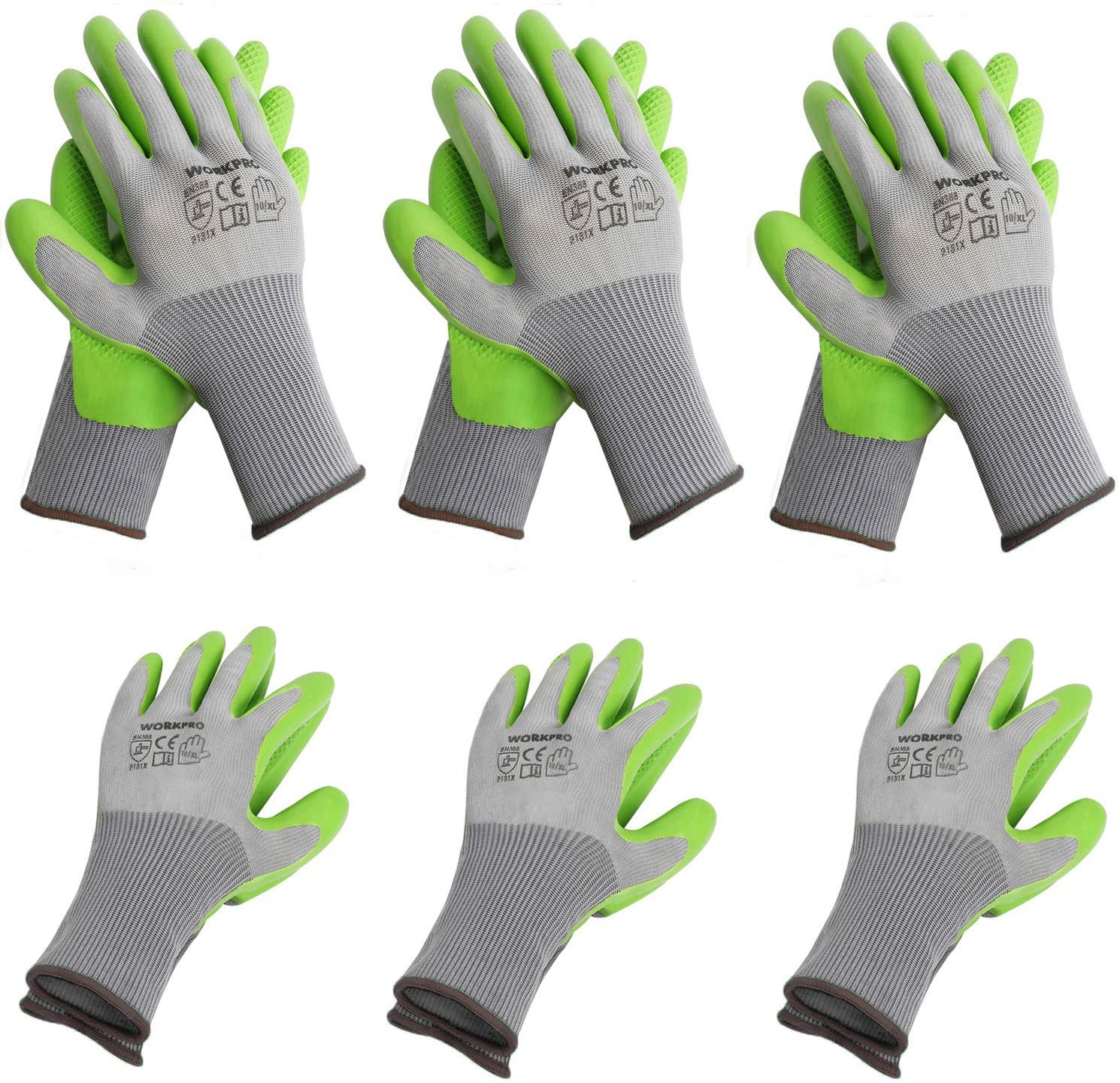 WORKPRO 6 Pairs Garden Work Gloves with Eco Latex Palm Coated - Image 8