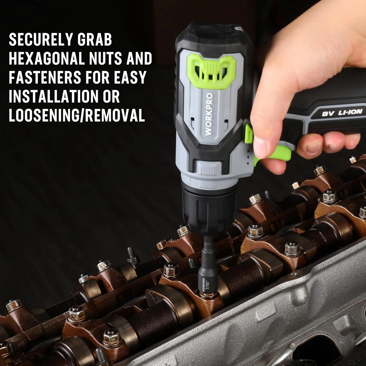 WORKPRO 6 PCS Magnetic Nut Driver Set, 1/4" Hex Shank, Drill Socket Set, Impact Driver Bit Set, 1/4” to 9/16”, Chrome Vanadium Steel, SAE - Image 9
