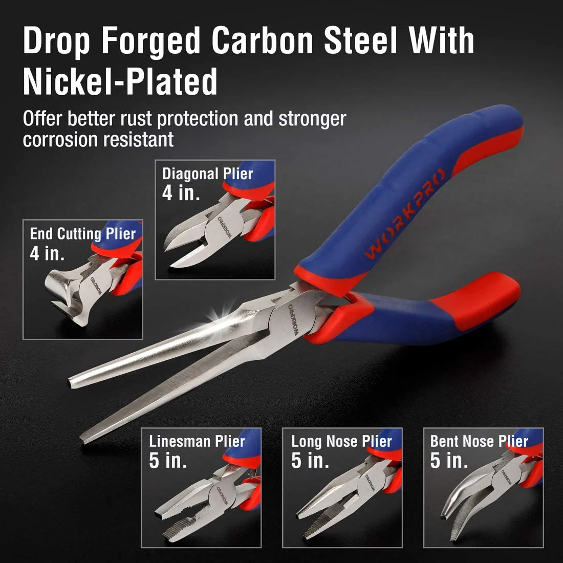 WORKPRO 6 Pcs Mini Pliers Set with Pouch - Image 2