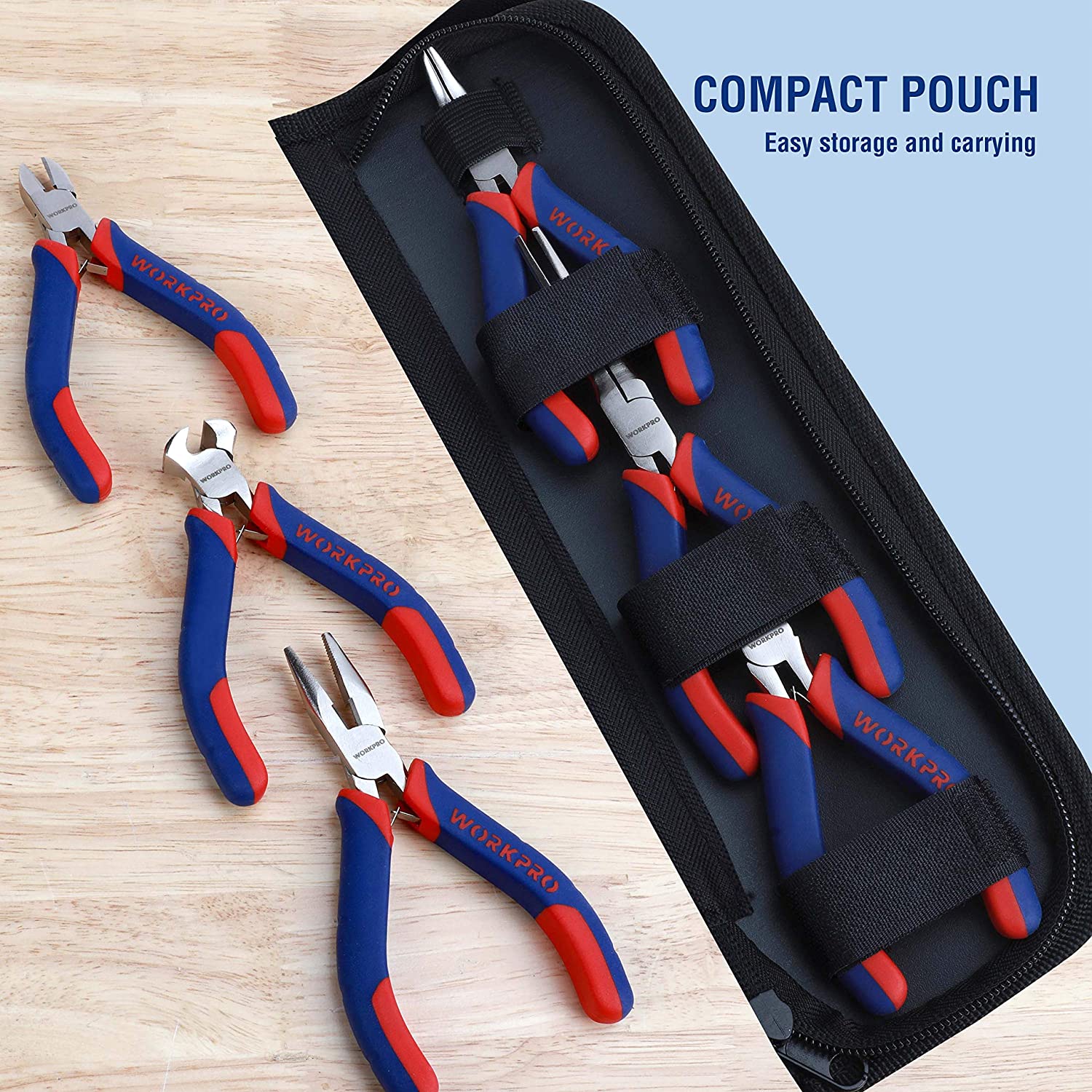 WORKPRO 6 Pcs Mini Pliers Set with Pouch - Image 5