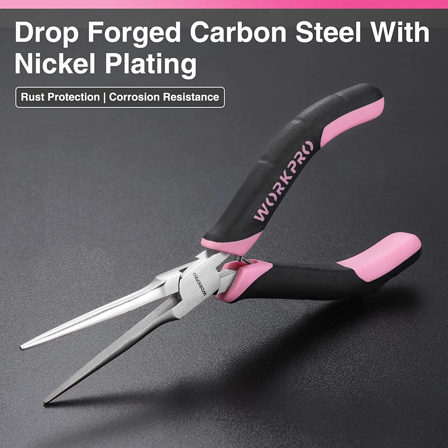 WORKPRO 6 Pcs Mini Pliers Set with Pink Pouch - Pink Ribbon - Image 3