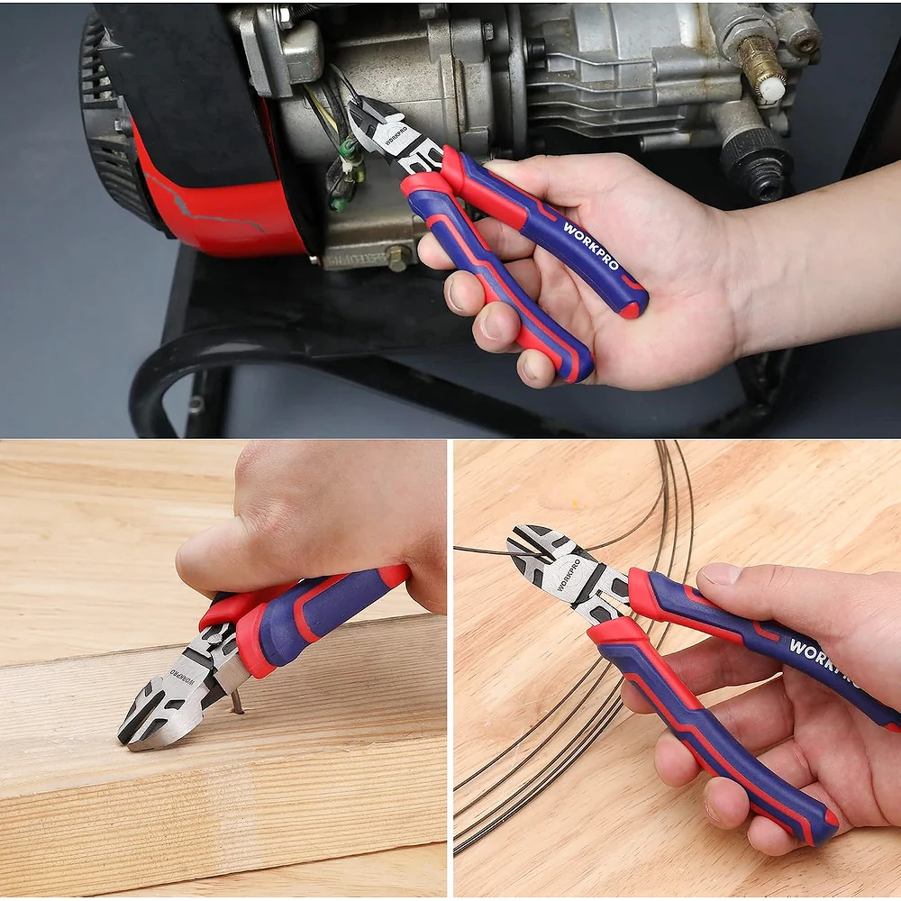 WORKPRO 6” Wire Cutters Heavy Duty CRV Steel, Diagonal Pliers for Cutting Wires Craft, Comfort Grip Handle - Image 6