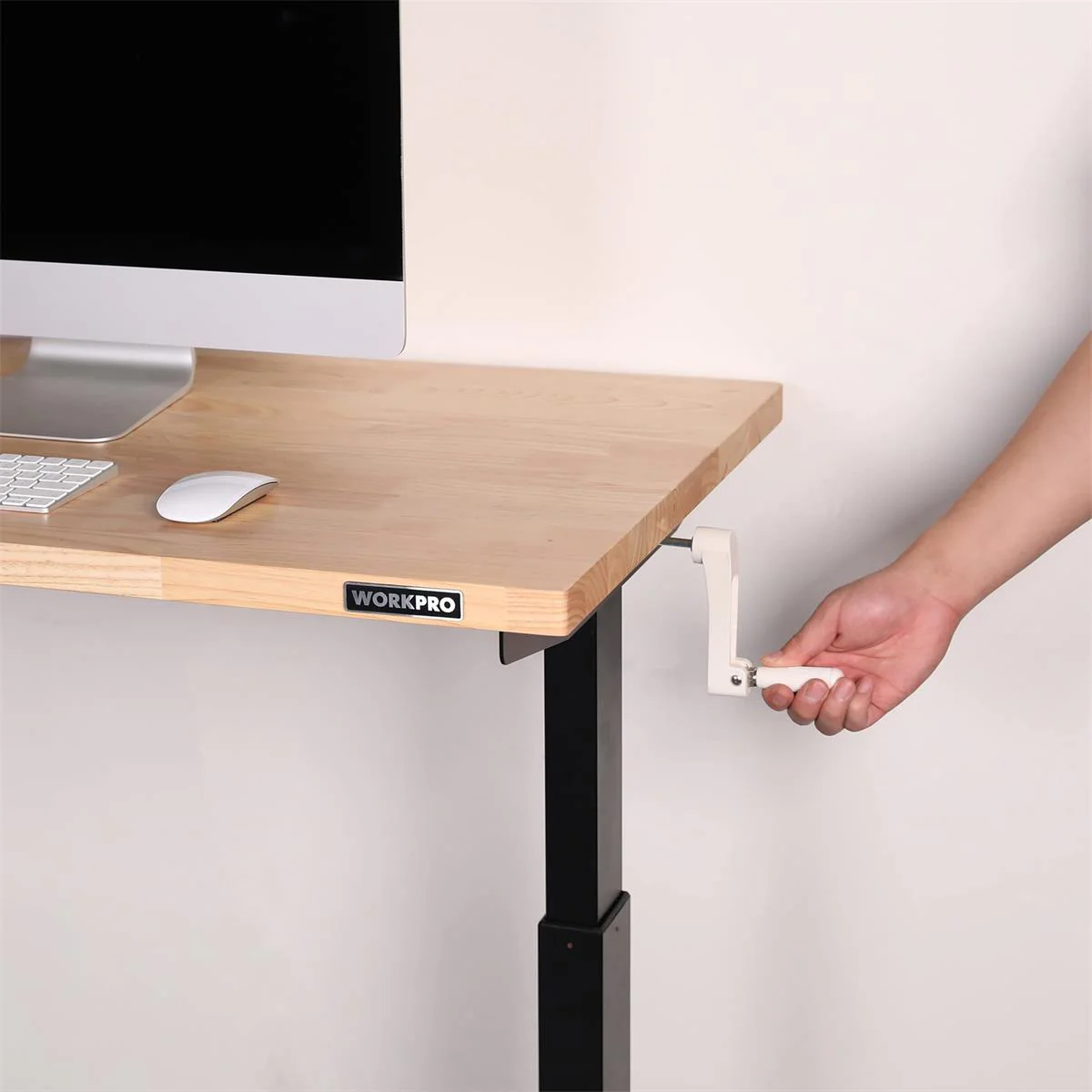 WORKPRO 60" Height Adjustable Work Table with Crank Handle, with Casters and Leveling Feet, 500 Lbs Load Capacity - Image 5