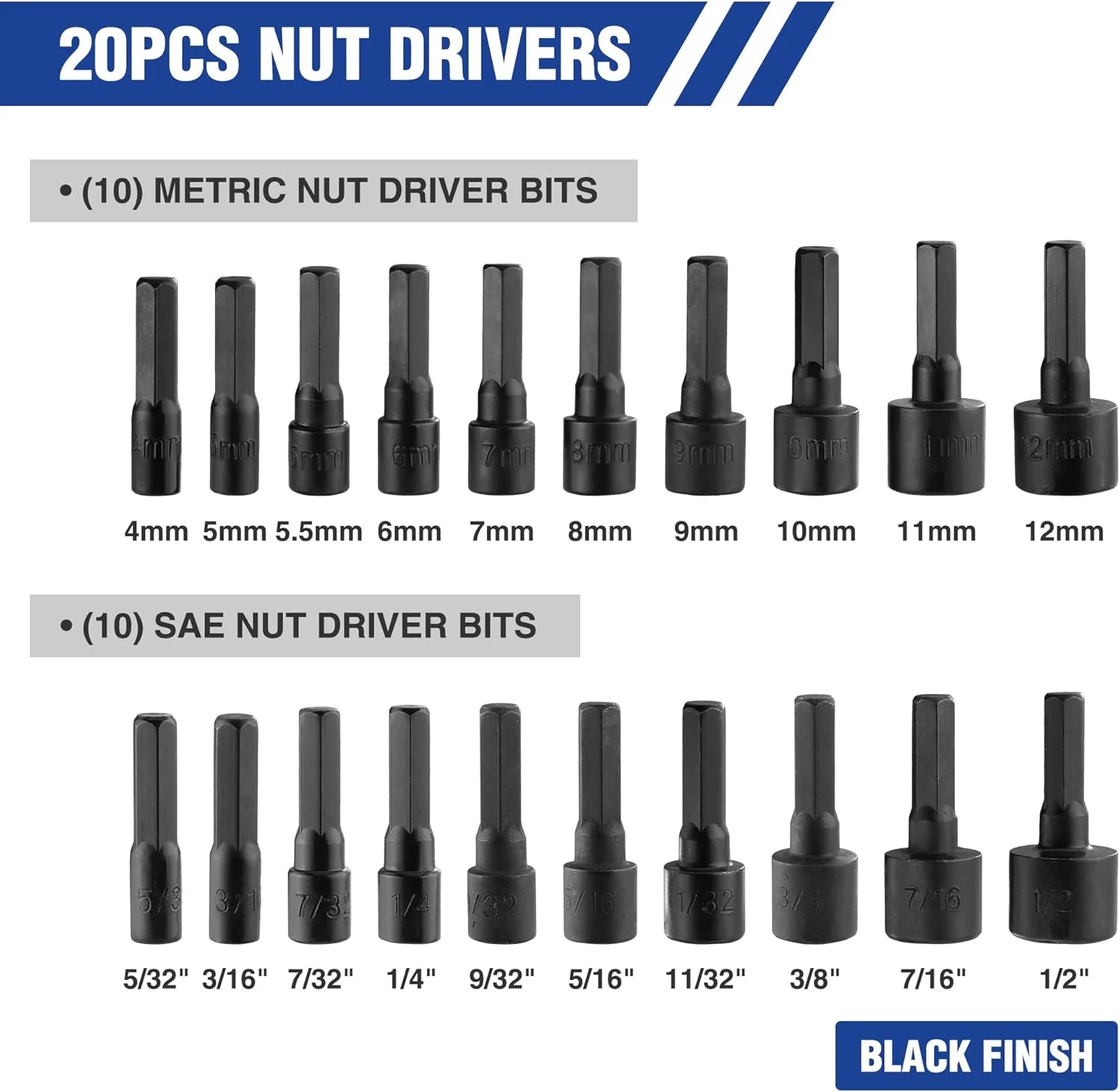 WORKPRO 61PC Magnetic Screwdriver Bits & Nut Driver Set with Organizer Bag, DIY Tools & Equipment for Men Women Mechanic, Herramientas Tool Bit Kit Home Improvement Gift, Metric & SAE - Image 2