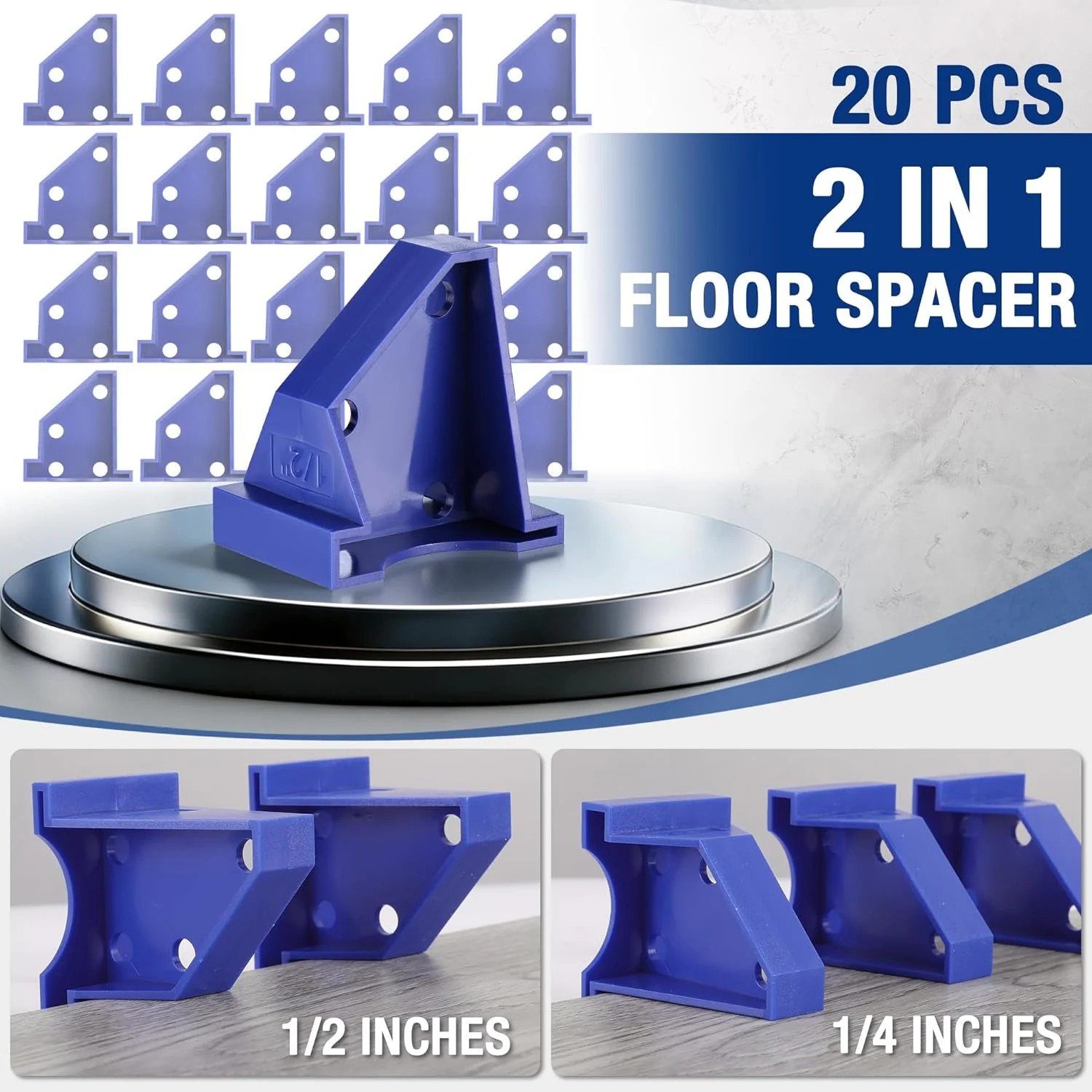 WORKPRO 63-Piece Laminate Flooring Tools, 5-in-1 Vinyl & LVP Flooring Installation Kit with Tapping Block with Handle, Heavy Duty Pull Bar, Double-Faced Mallet & 60-Piece Spacers for Pros & DIY Users - Image 6