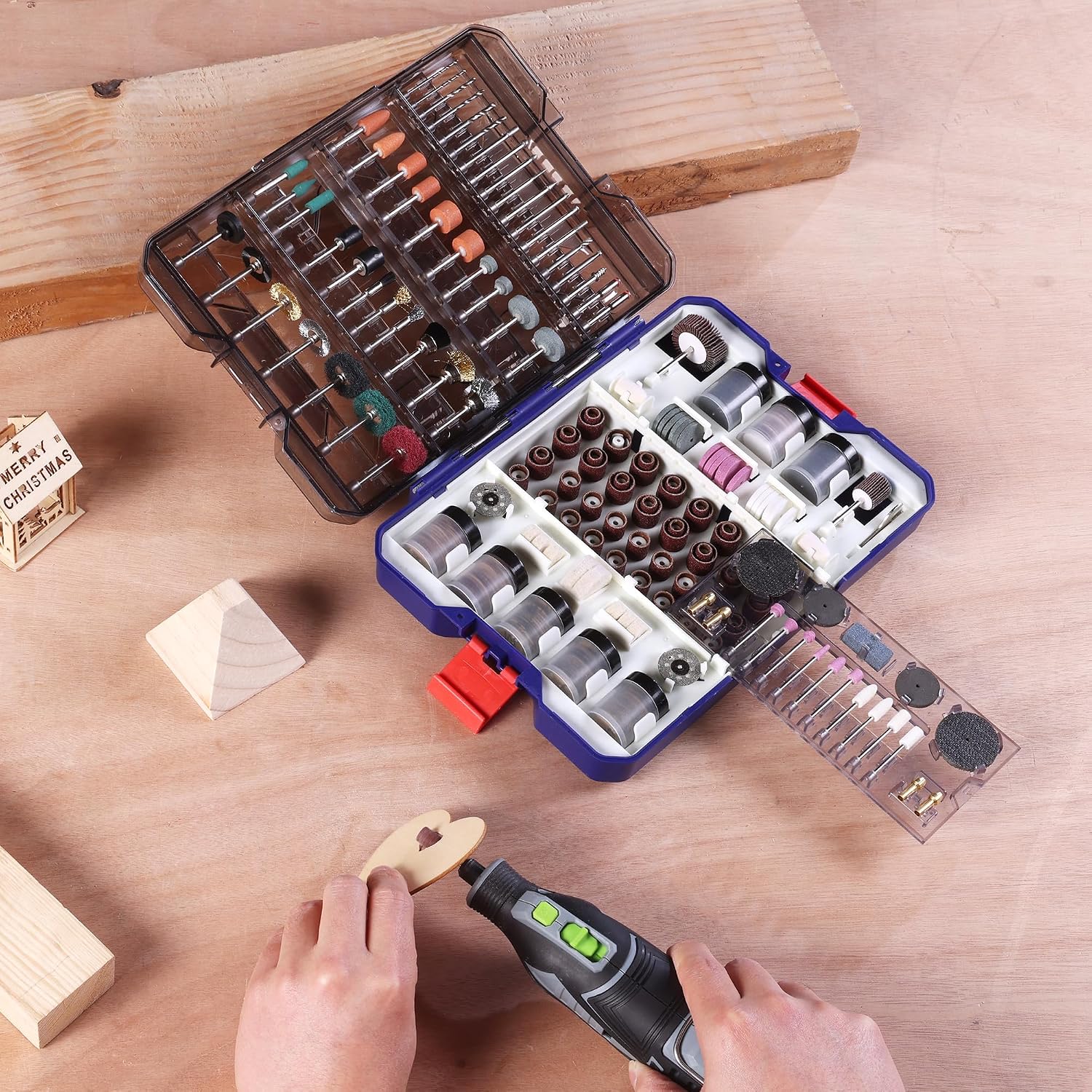 WORKPRO 698-Piece Rotary Tool Accessories Kit, Rotary Tool Bits for Easy Cutting, Grinding, Sanding, Polishing, Cleaning, Drilling, Carving and Engraving - Image 9