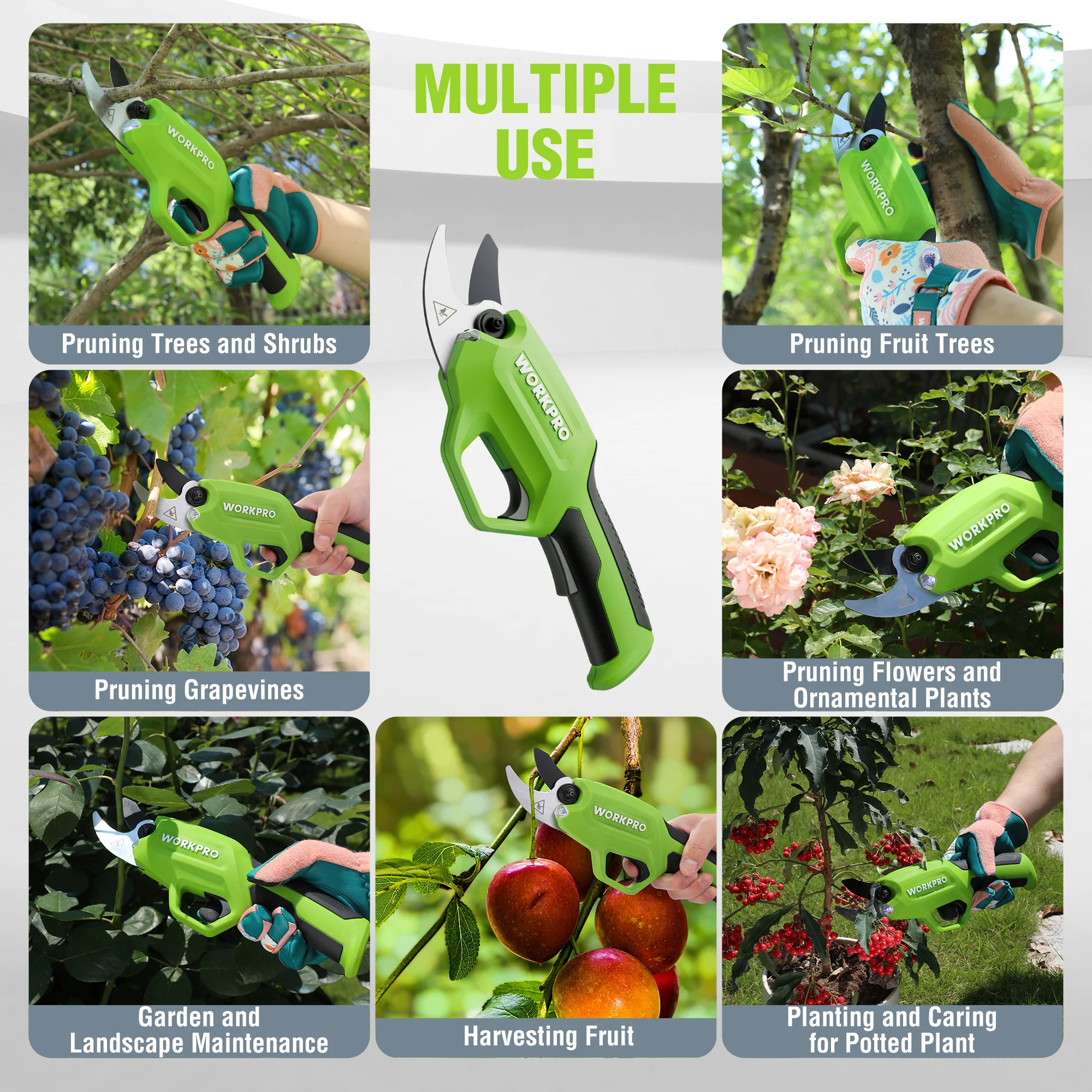 WORKPRO 7.2V Cordless Electric Pruning Shears/Tree Pruner with Rechargeable Battery, 0.8 Inch Cutting Diameter - Image 6