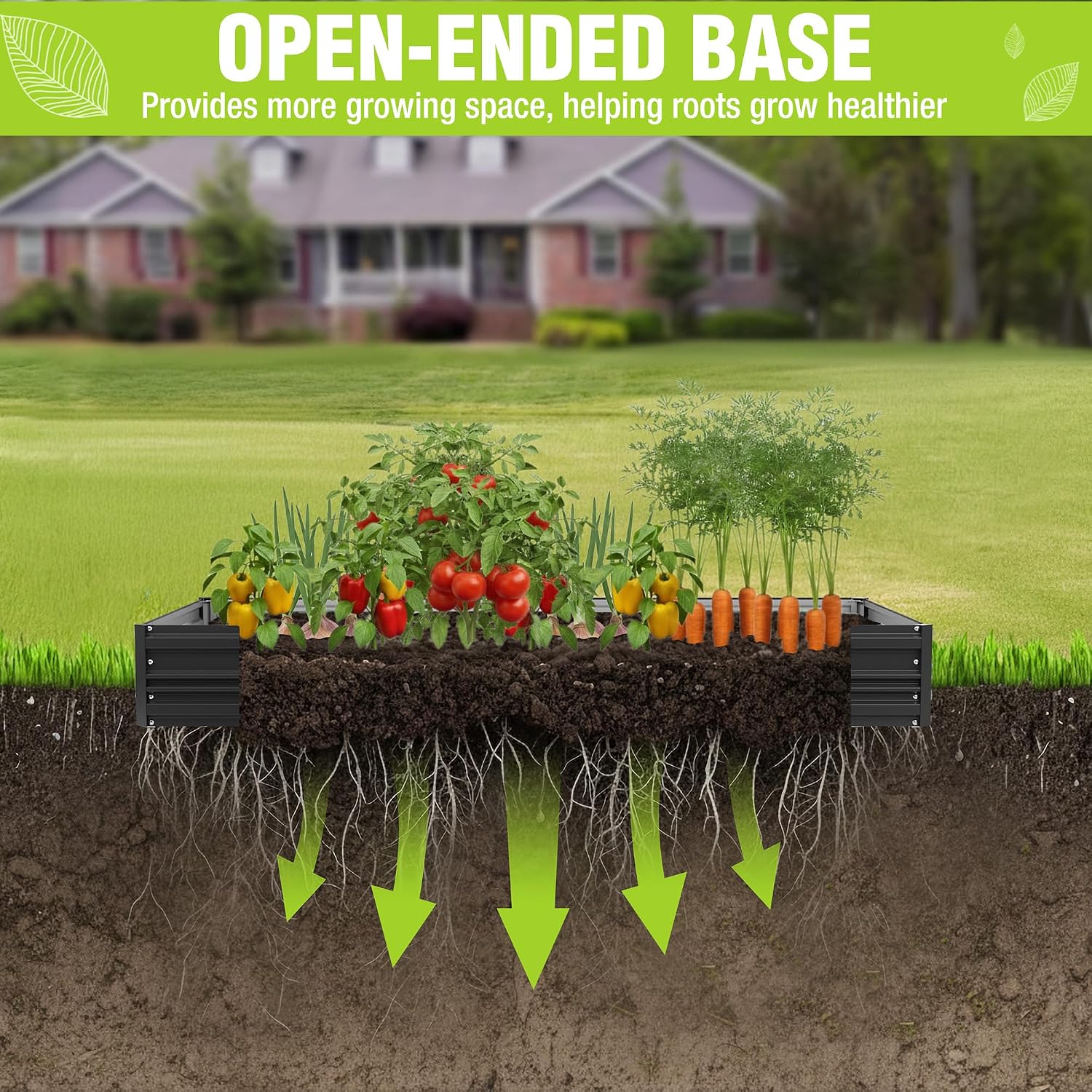 WORKPRO 7.5x4x1ft Outdoor Galvanized Metal Raised Garden Bed, Black, 2PK - Image 2