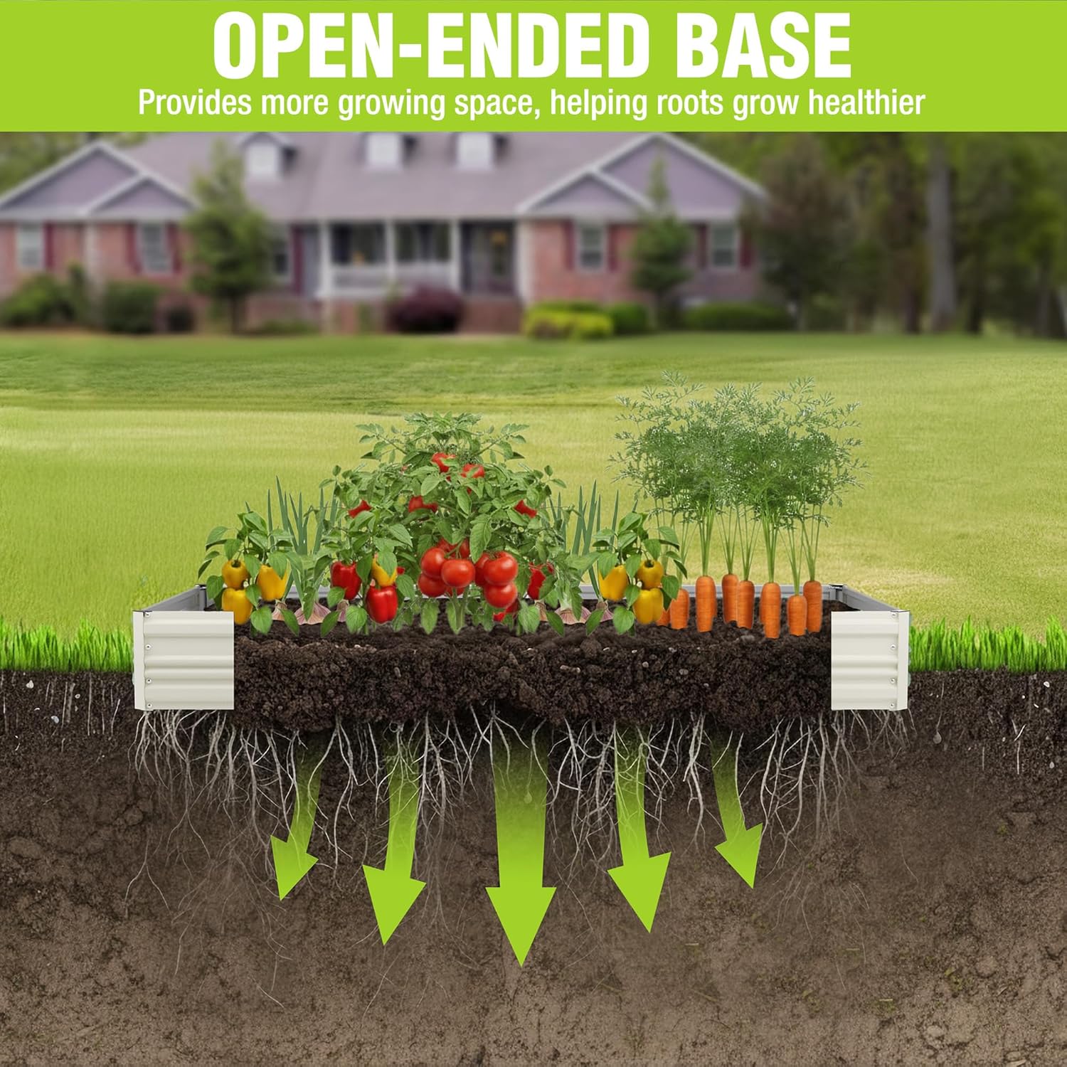 WORKPRO 7.5x4x1ft Outdoor Galvanized Metal Raised Garden Bed, White, 2PK - Image 2