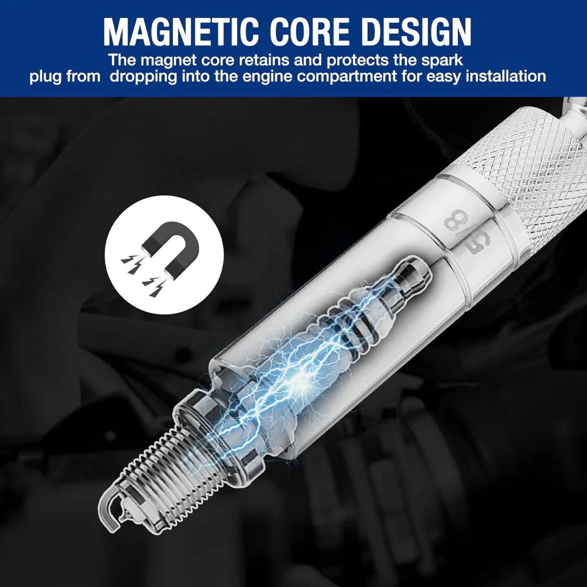 WORKPRO 7 PCS Magnetic Swivel Spark Plug Socket Set - Image 2